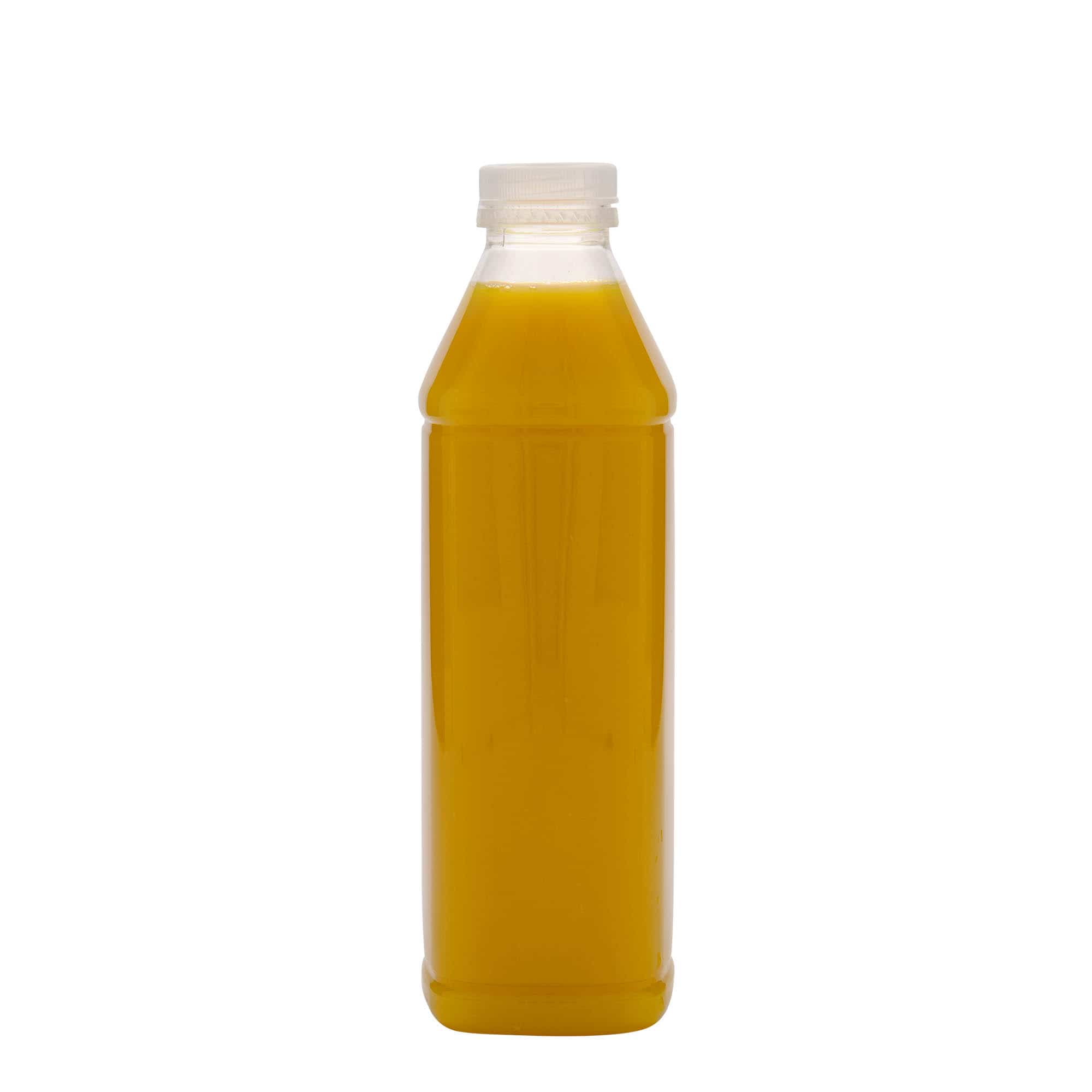 1.000 ml PET-Flasche 'Milk and Juice Carré', quadratisch, Kunststoff, Mündung: 38 mm
