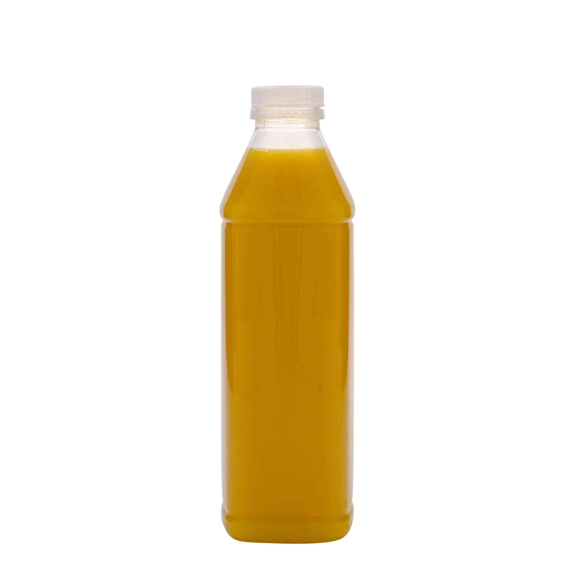 1.000 ml PET-Flasche 'Milk and Juice Carré', quadratisch, Kunststoff, Mündung: 38 mm