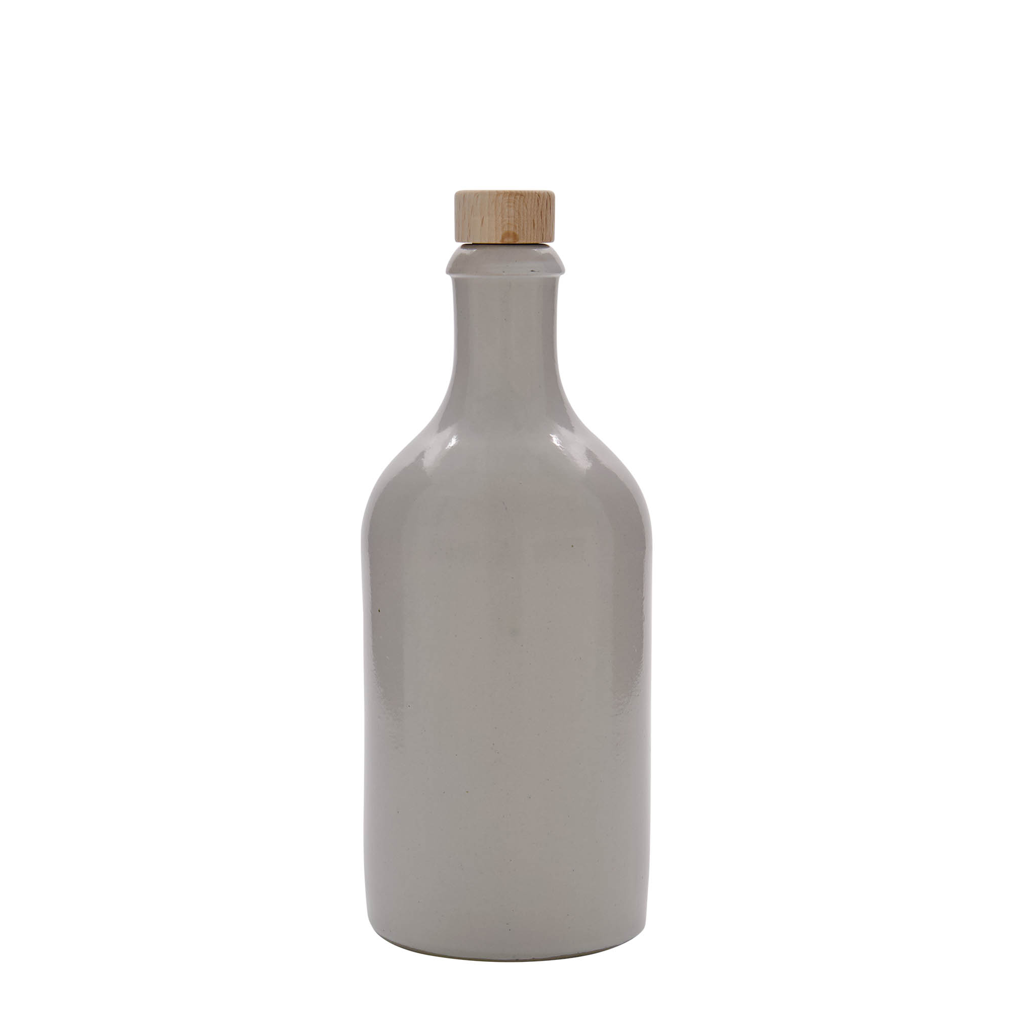 500 ml Tonkrug, Steinzeug, weiß, Mündung: Kork 500 ml Tonkrug, Steinzeug, weiß, Mündung: Kork