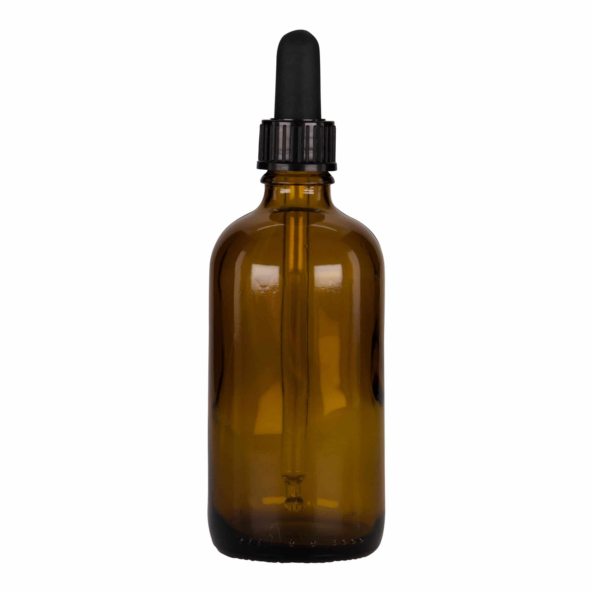 100 ml Pipettenflasche Medizin, Glas, braun-schwarz, Mündung: DIN 18