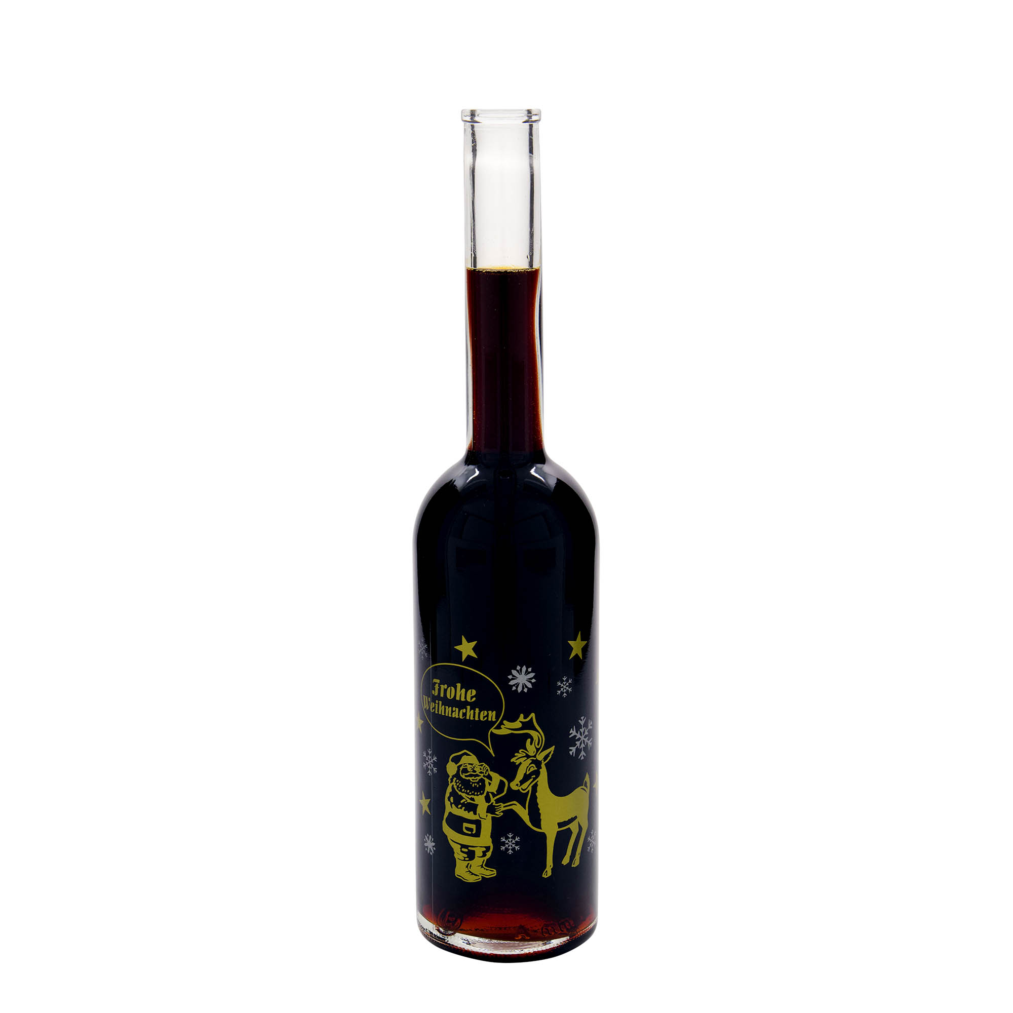 500 ml Glasflasche 'Opera', Motiv: Feuerwerk, Mündung: Kork