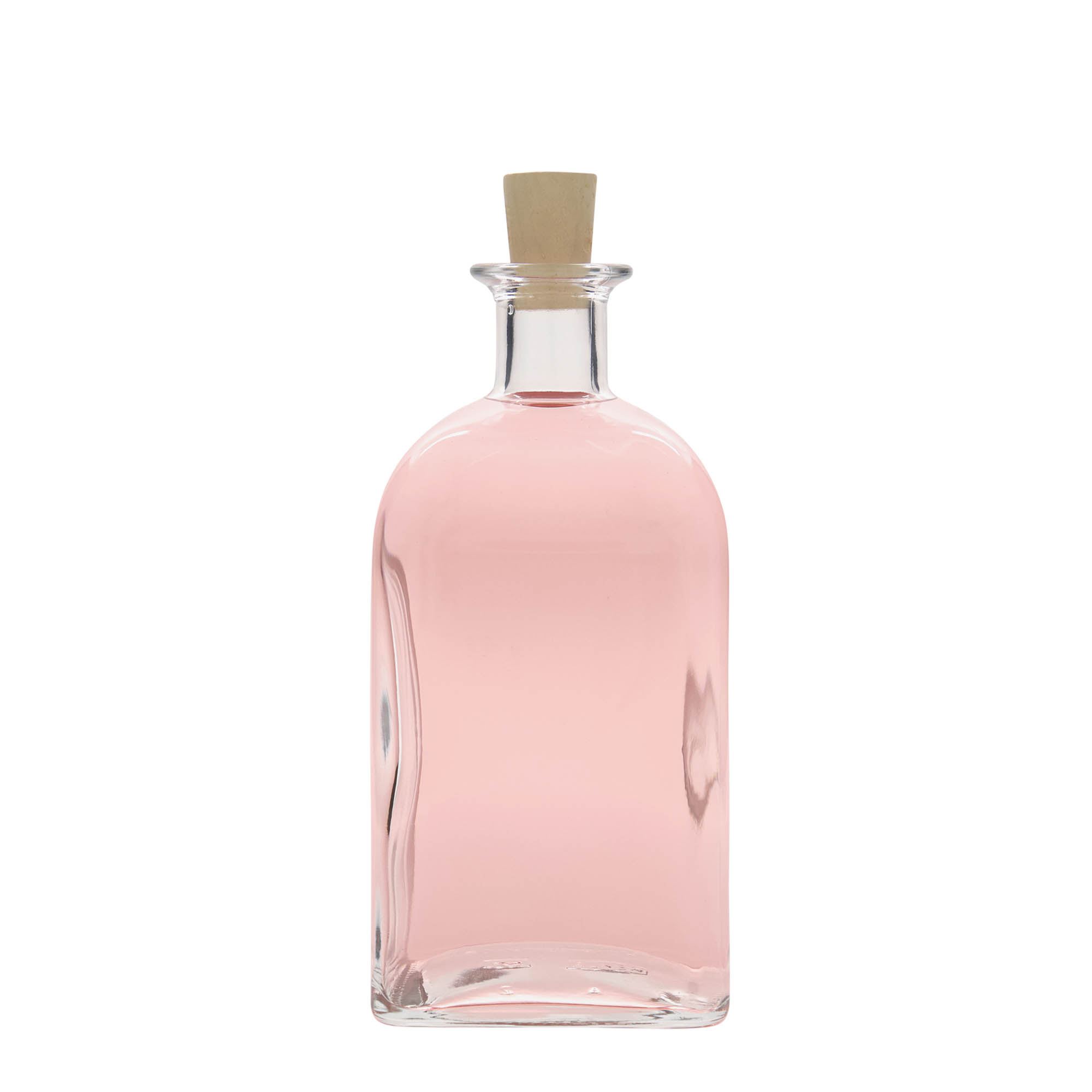 700 ml Glasflasche Apotheker Carré, quadratisch, Mündung: Kork 700 ml Glasflasche Apotheker Carré, quadratisch, Mündung: Kork
