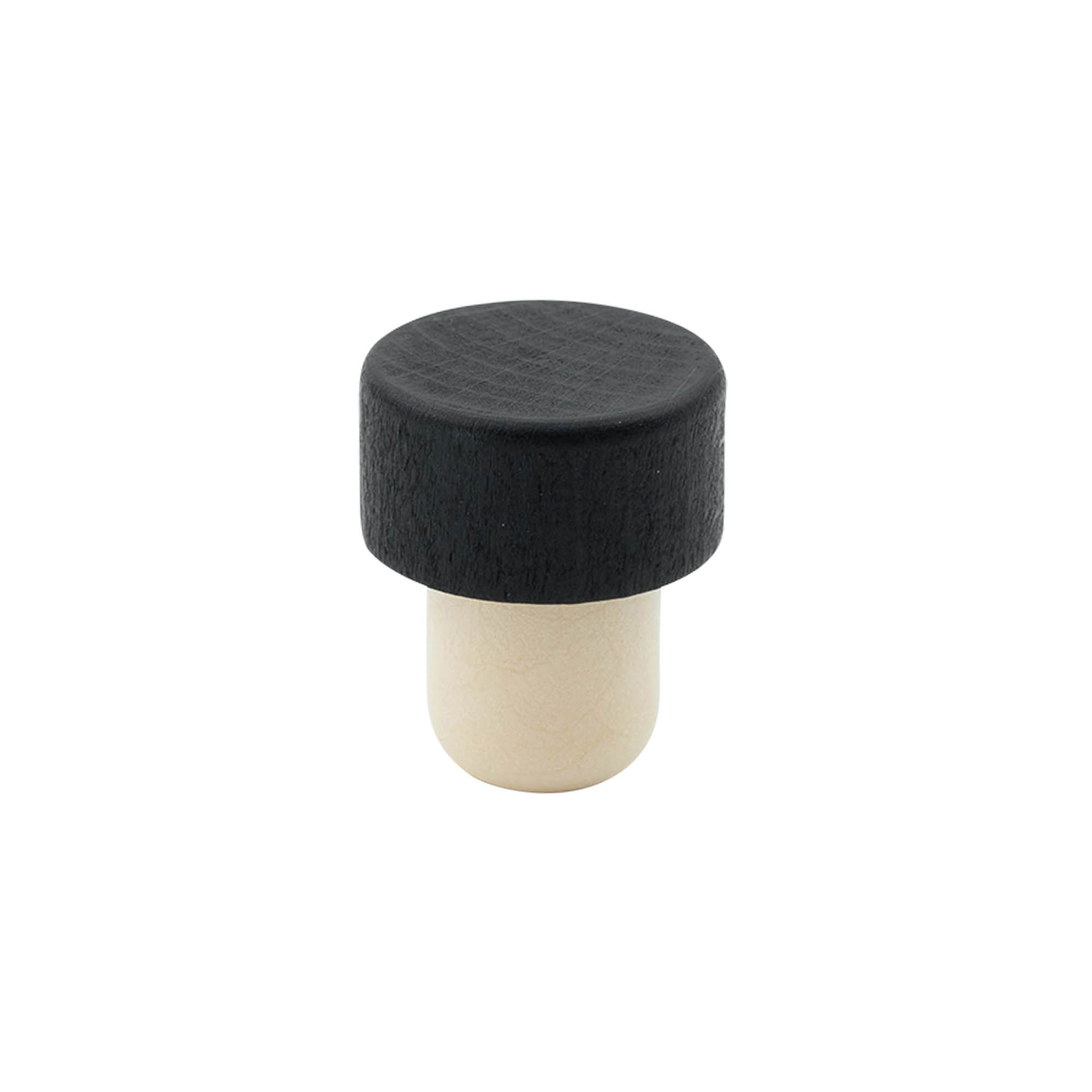 Griffkorken 19 mm, Holz/Kunststoff, schwarz, für Mündung: Kork