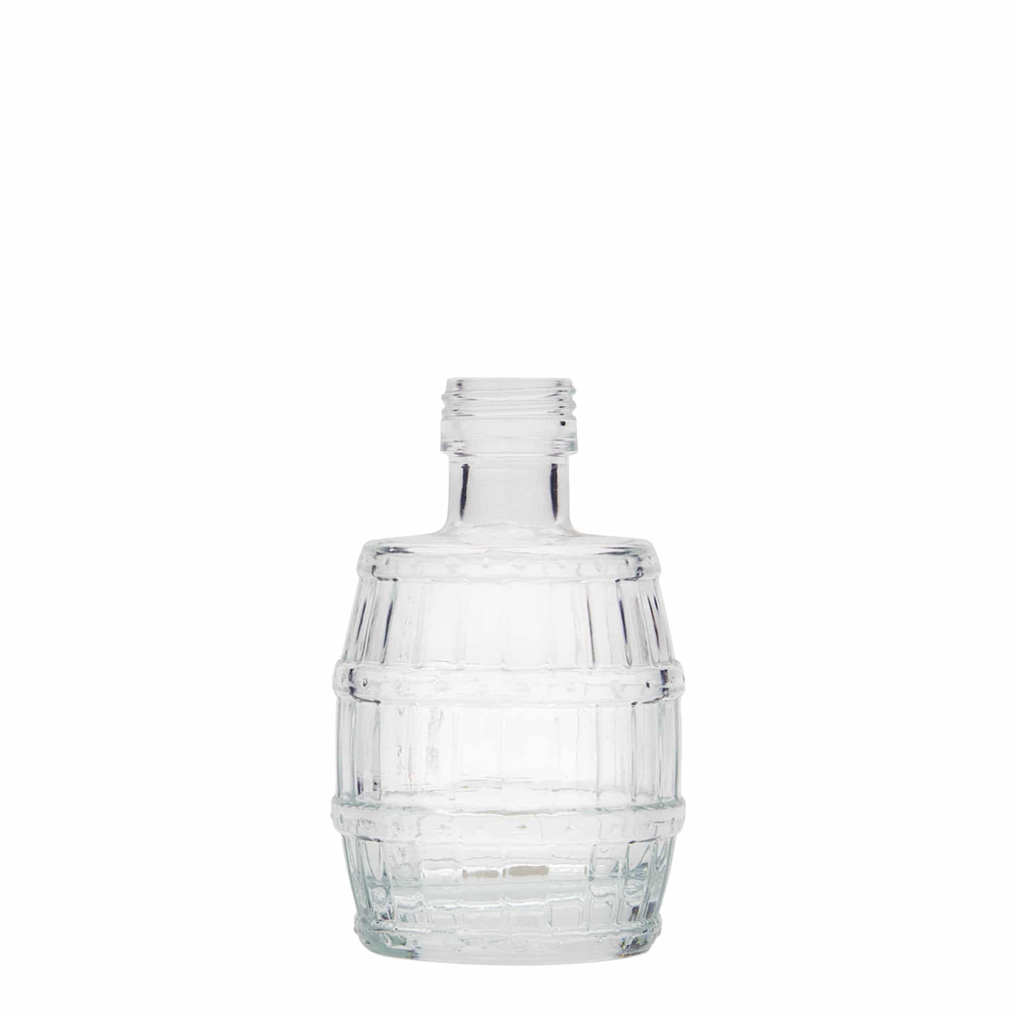 100 ml Glasflasche 'Fass', Mündung: PP 24 100 ml Glasflasche 'Fass', Mündung: PP 24