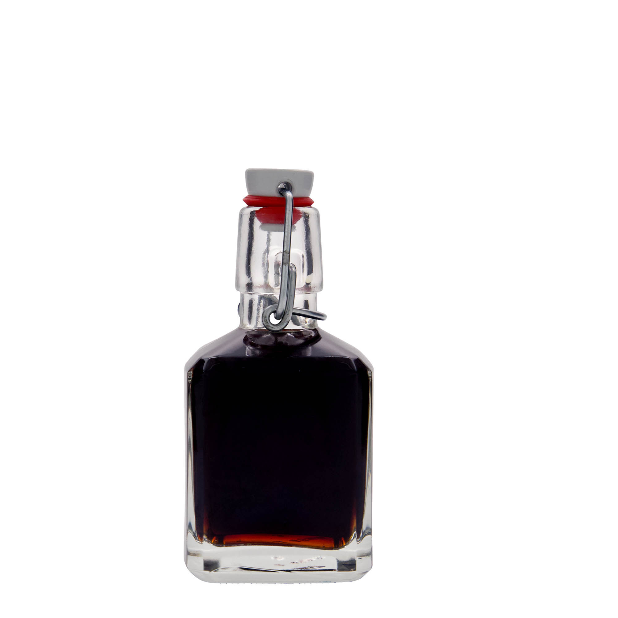 200 ml Glasflasche 'Kubica', quadratisch, Mündung: Bügelverschluss 200 ml Glasflasche 'Kubica', quadratisch, Mündung: Bügelverschluss