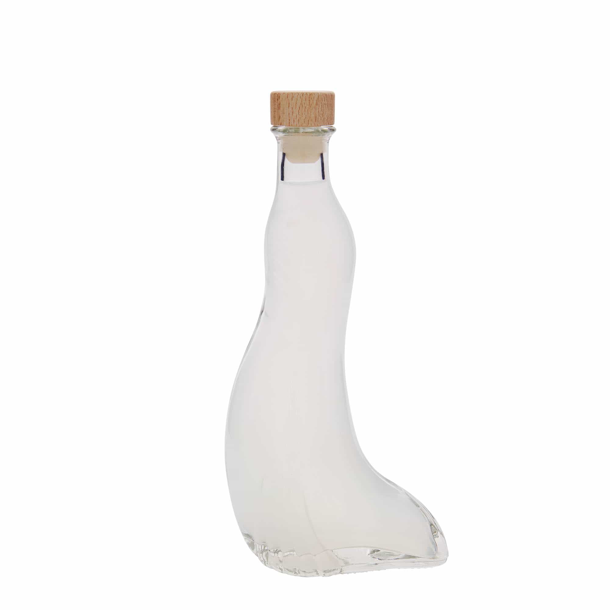 200 ml Glasflasche „Seehund“, Mündung: Kork