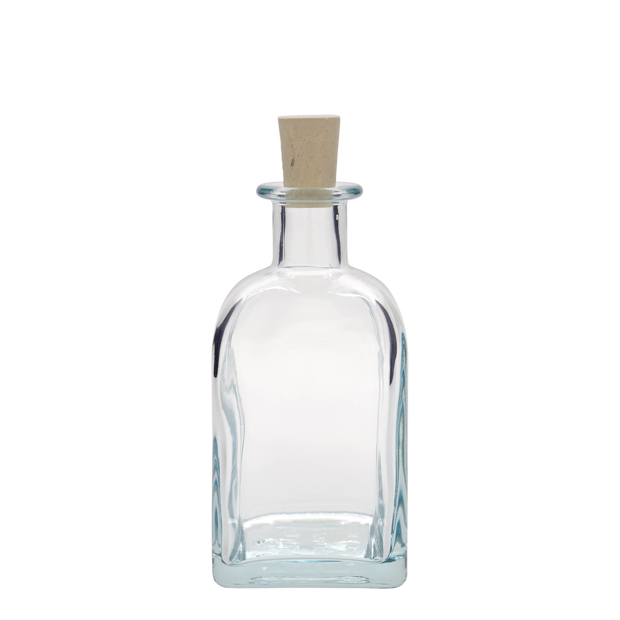 350 ml Glasflasche Apotheker Carré, quadratisch, Mündung: Kork