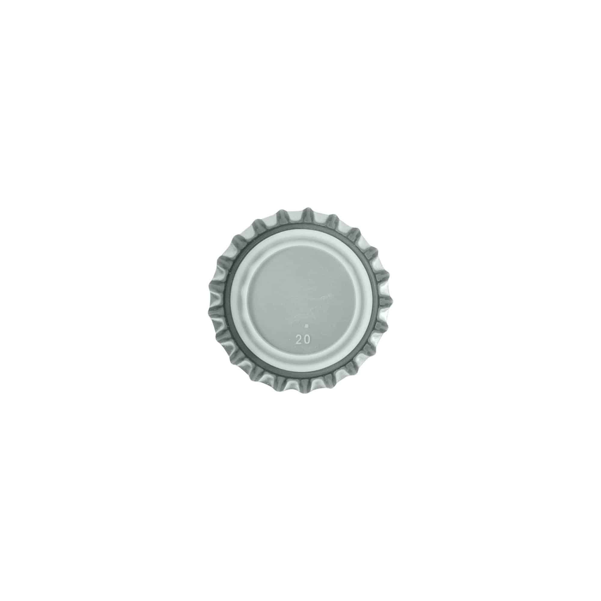 Kronkorken 26 mm, Metall, silber Kronkorken 26 mm, Metall, silber
