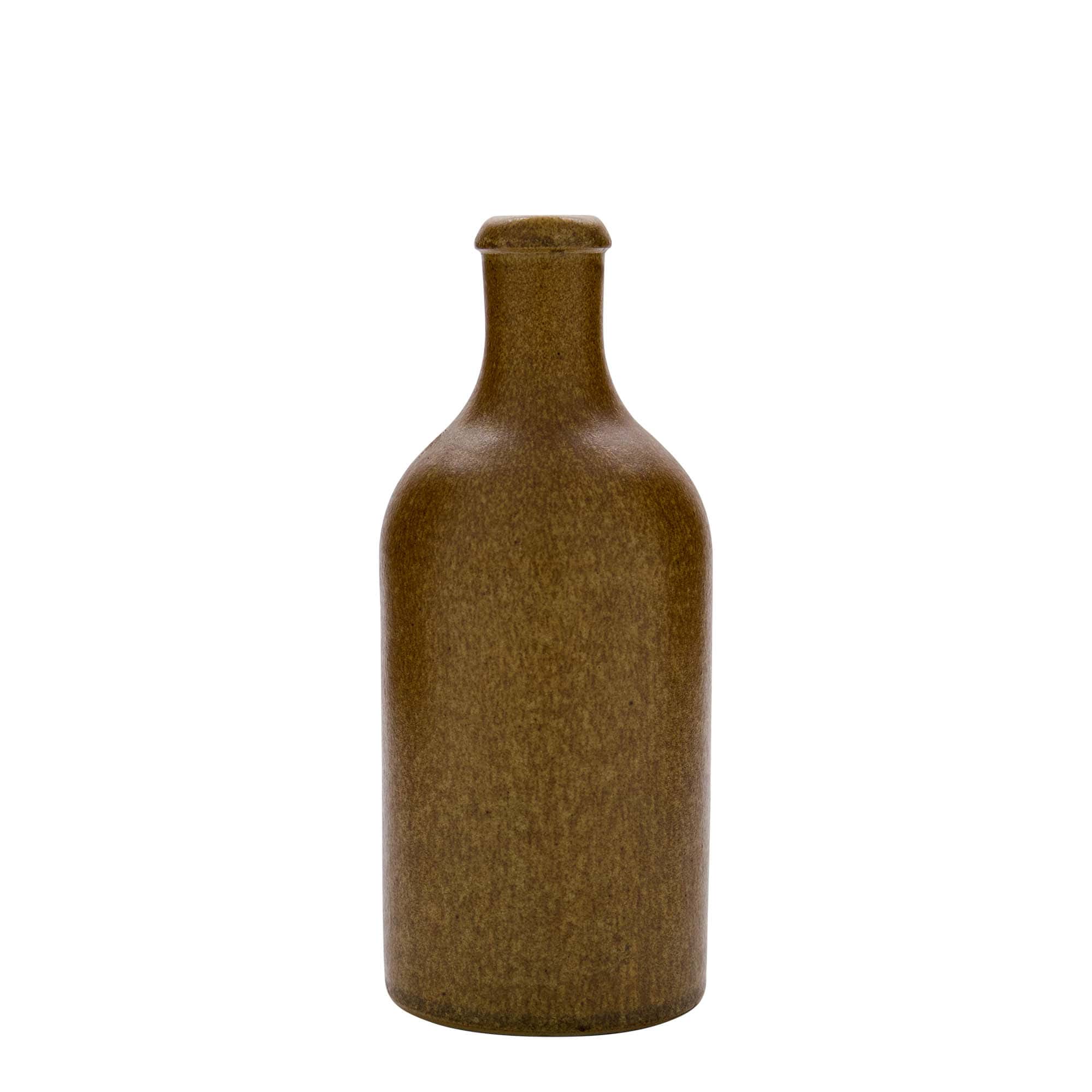 500 ml Tonkrug, Steinzeug, braun-kristall, Mündung: Kork