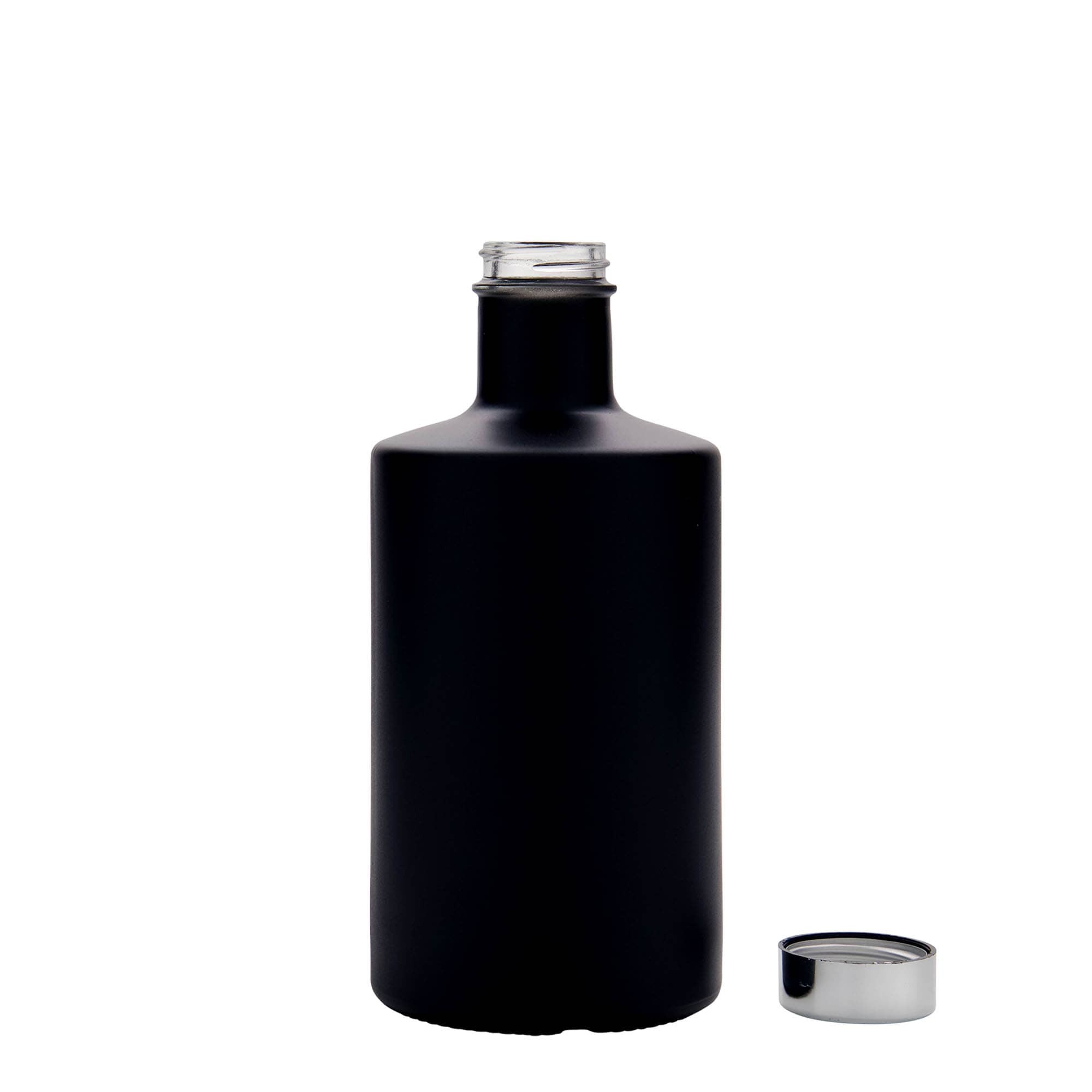 500 ml Glasflasche „Caroline“, schwarz, Mündung: GPI 33