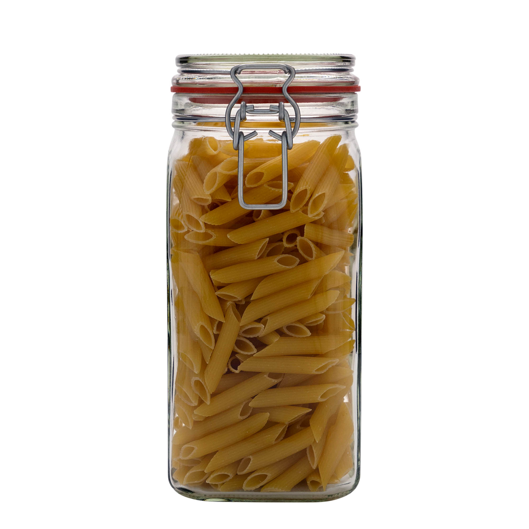 1.540 ml Drahtbügelglas, quadratisch, Mündung: Drahtbügelverschluss 1.540 ml Drahtbügelglas, quadratisch, Mündung: Drahtbügelverschluss