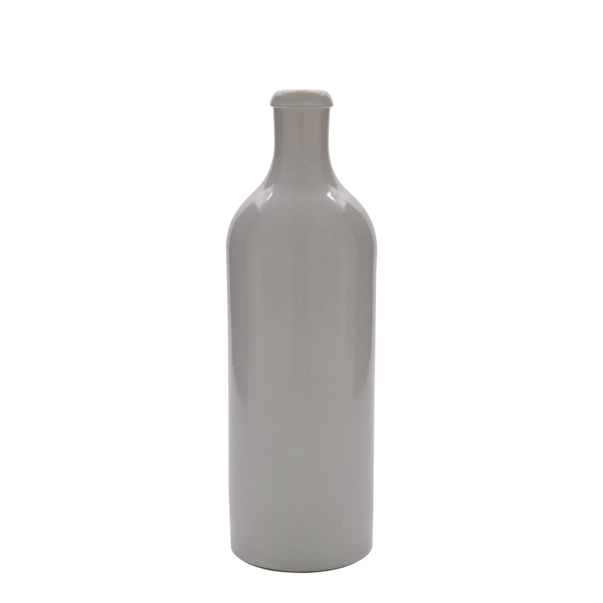 750 ml Tonkrug, Steinzeug, weiß, Mündung: Kork 750 ml Tonkrug, Steinzeug, weiß, Mündung: Kork