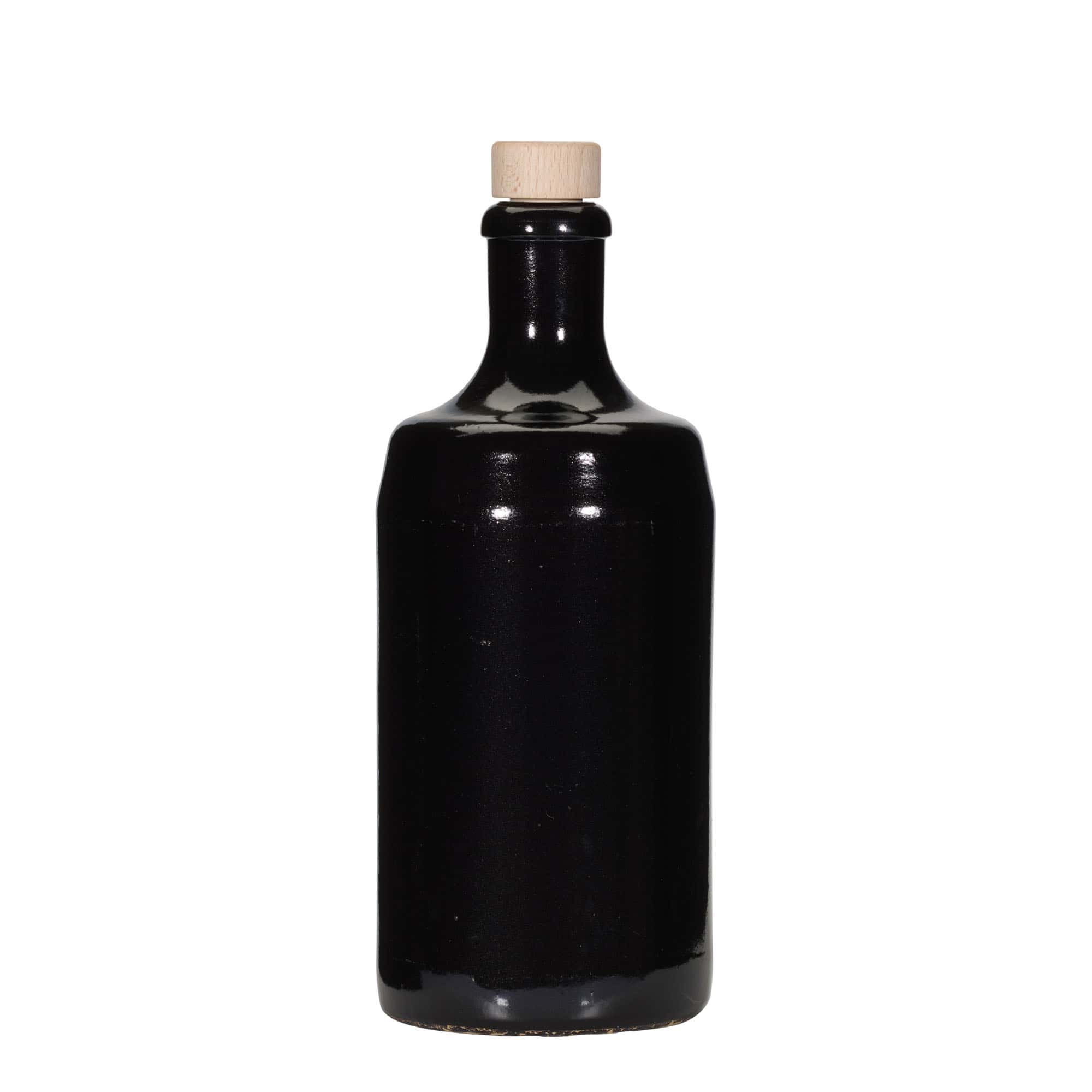 700 ml Tonkrug 'Calvados, Steinzeug, schwarz, Mündung: Kork