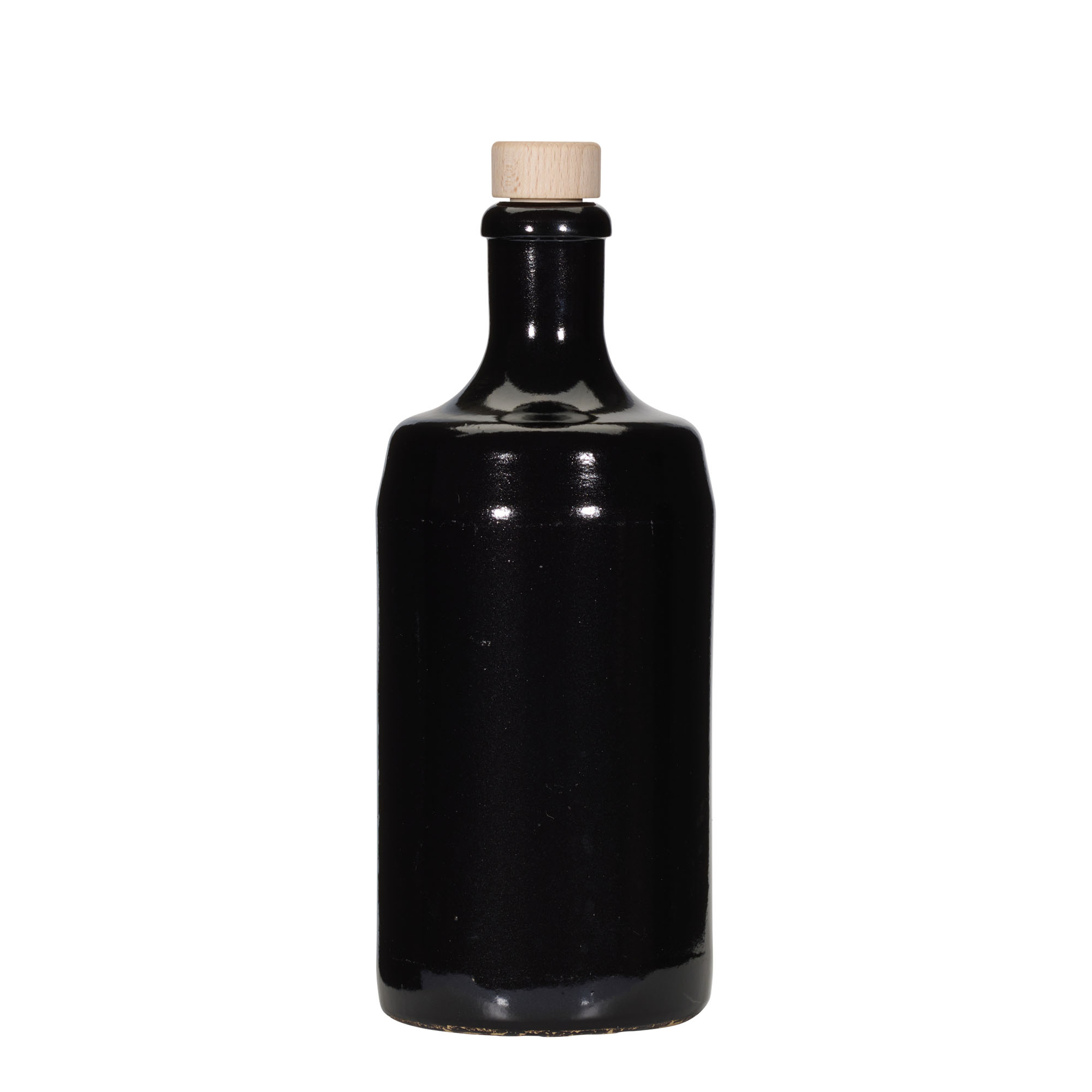 700 ml Tonkrug 'Calvados, Steinzeug, schwarz, Mündung: Kork