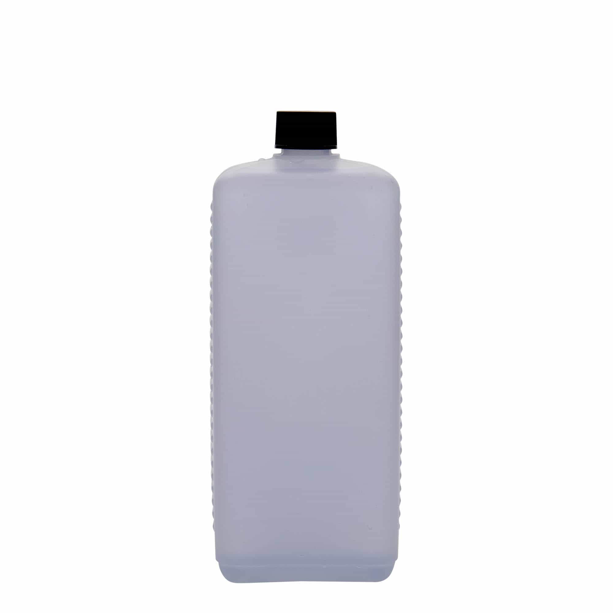 1.000 ml Kanisterflasche, rechteckig, HDPE-Kunststoff, natur, Mündung: DIN 25 EPE