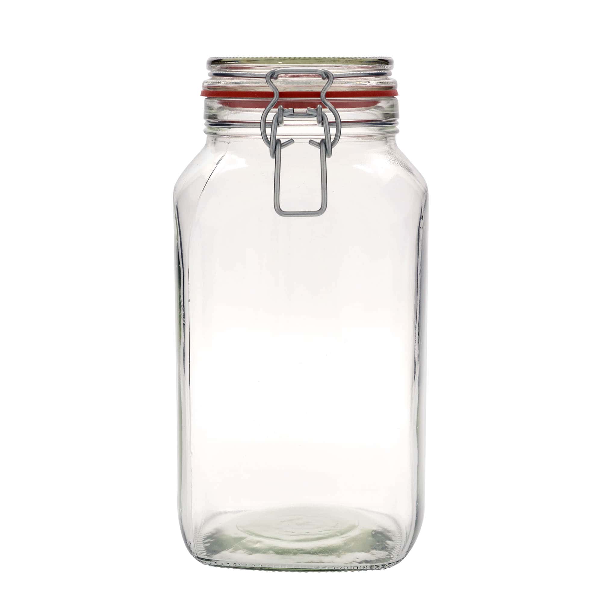 2.590 ml Drahtbügelglas, quadratisch, Mündung: Drahtbügelverschluss 2.590 ml Drahtbügelglas, quadratisch, Mündung: Drahtbügelverschluss