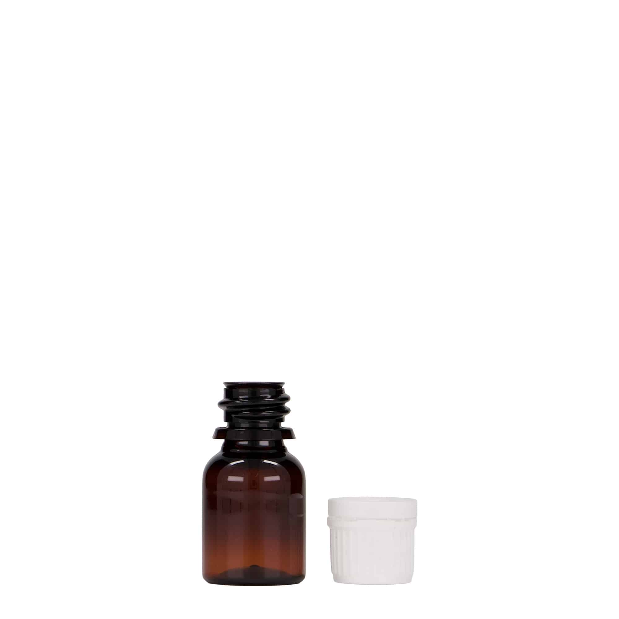 10 ml PET-Medizinflasche 'Easy Living', braun, Kunststoff, Mündung: DIN 18