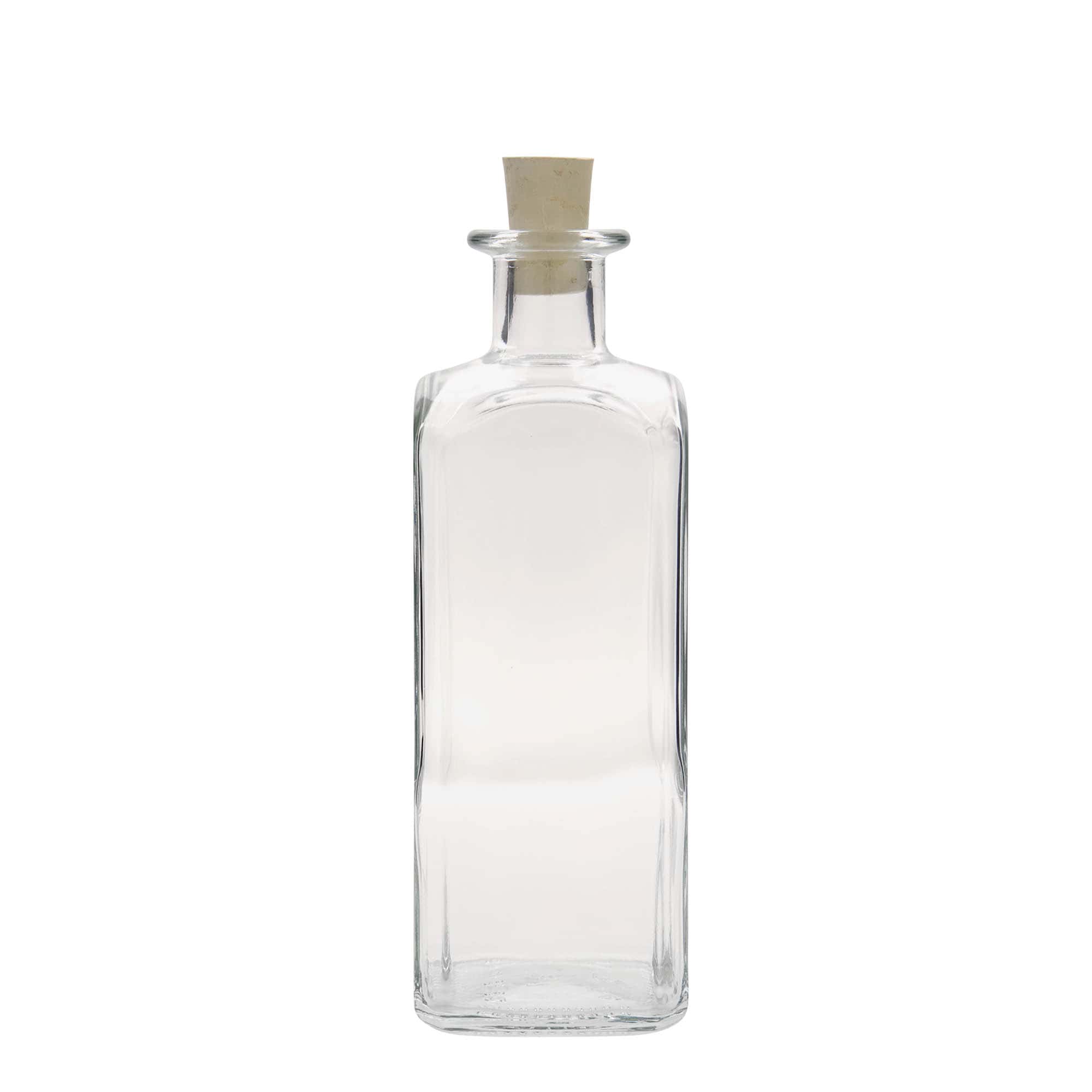 500 ml Glasflasche Apotheker Carré, quadratisch, Mündung: Kork 500 ml Glasflasche Apotheker Carré, quadratisch, Mündung: Kork