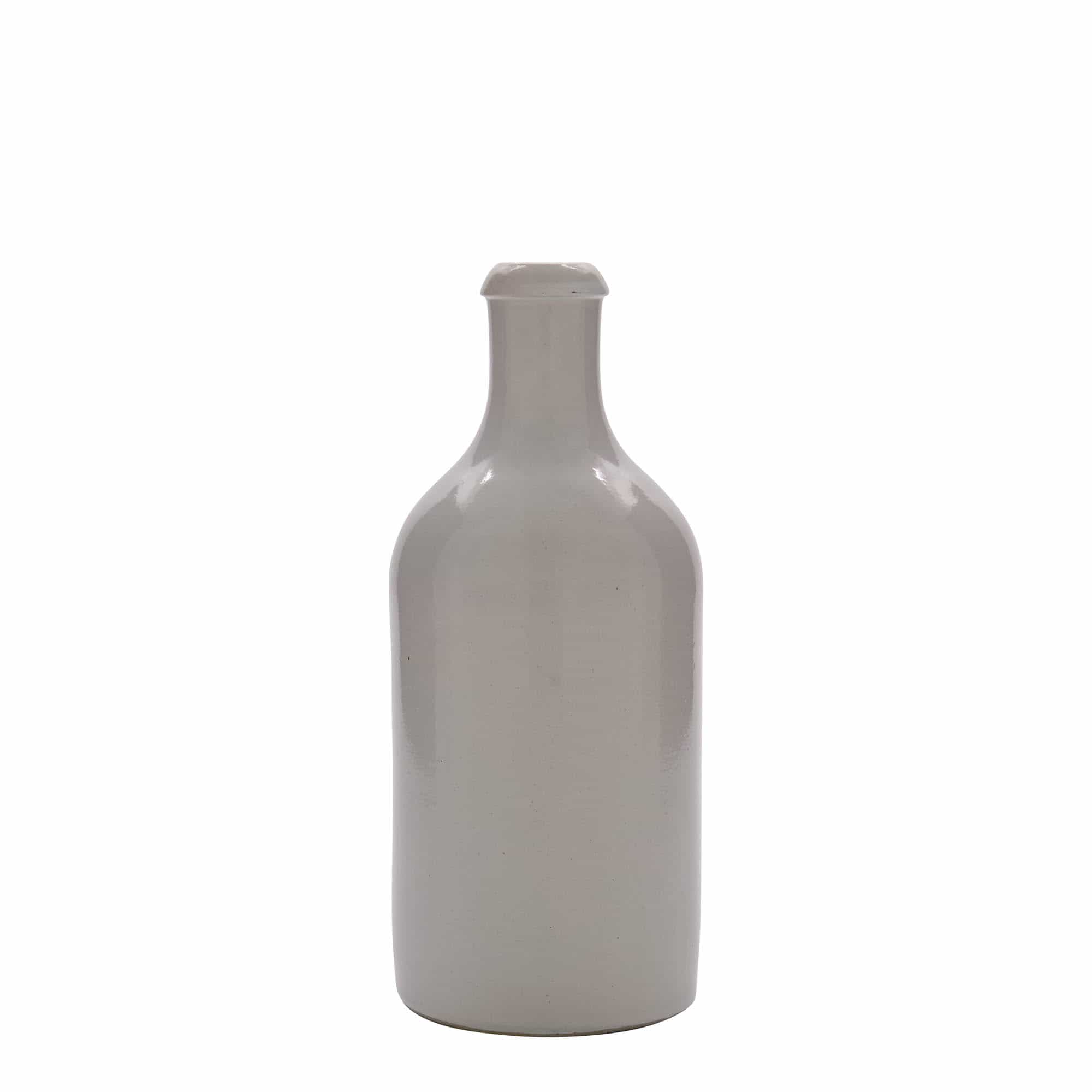 500 ml Tonkrug, Steinzeug, weiß, Mündung: Kork 500 ml Tonkrug, Steinzeug, weiß, Mündung: Kork