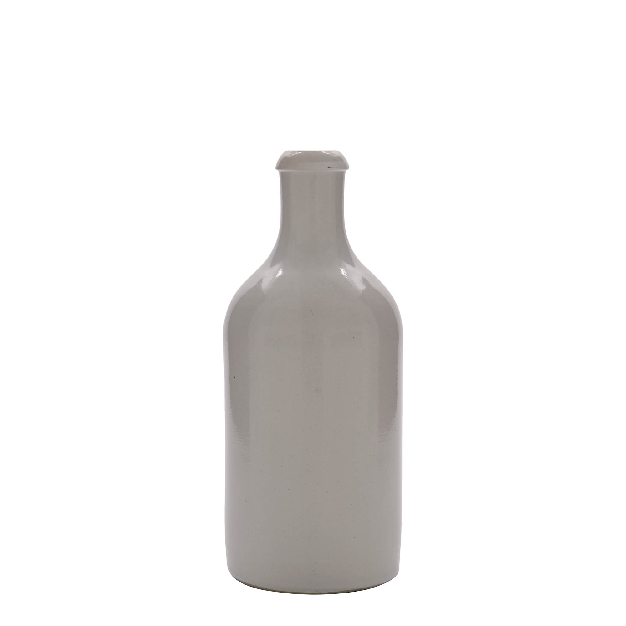 500 ml Tonkrug, Steinzeug, weiß, Mündung: Kork 500 ml Tonkrug, Steinzeug, weiß, Mündung: Kork