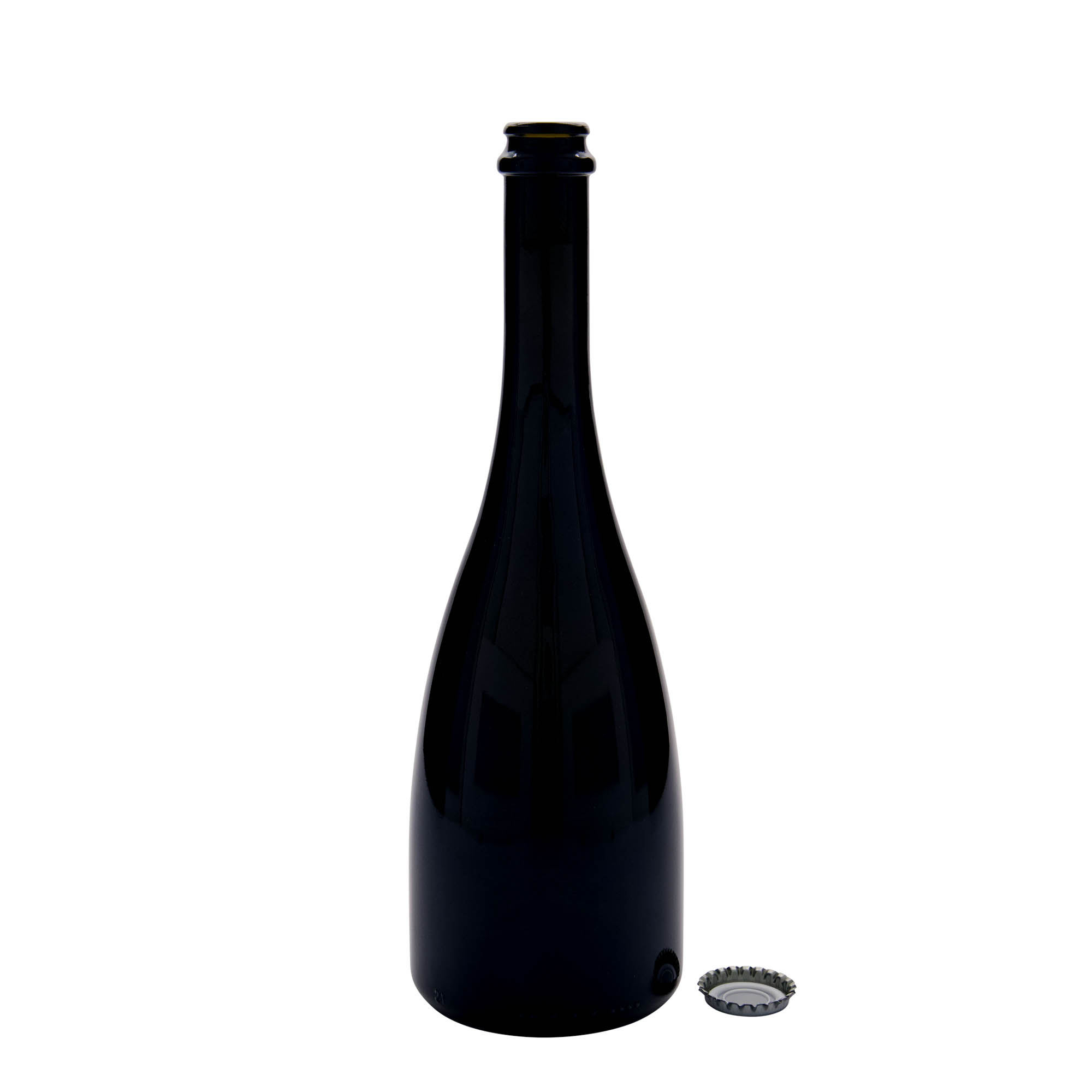 750 ml Bier-/Sektflasche „Tosca“, Glas, antikgrün, Mündung: Kronkorken