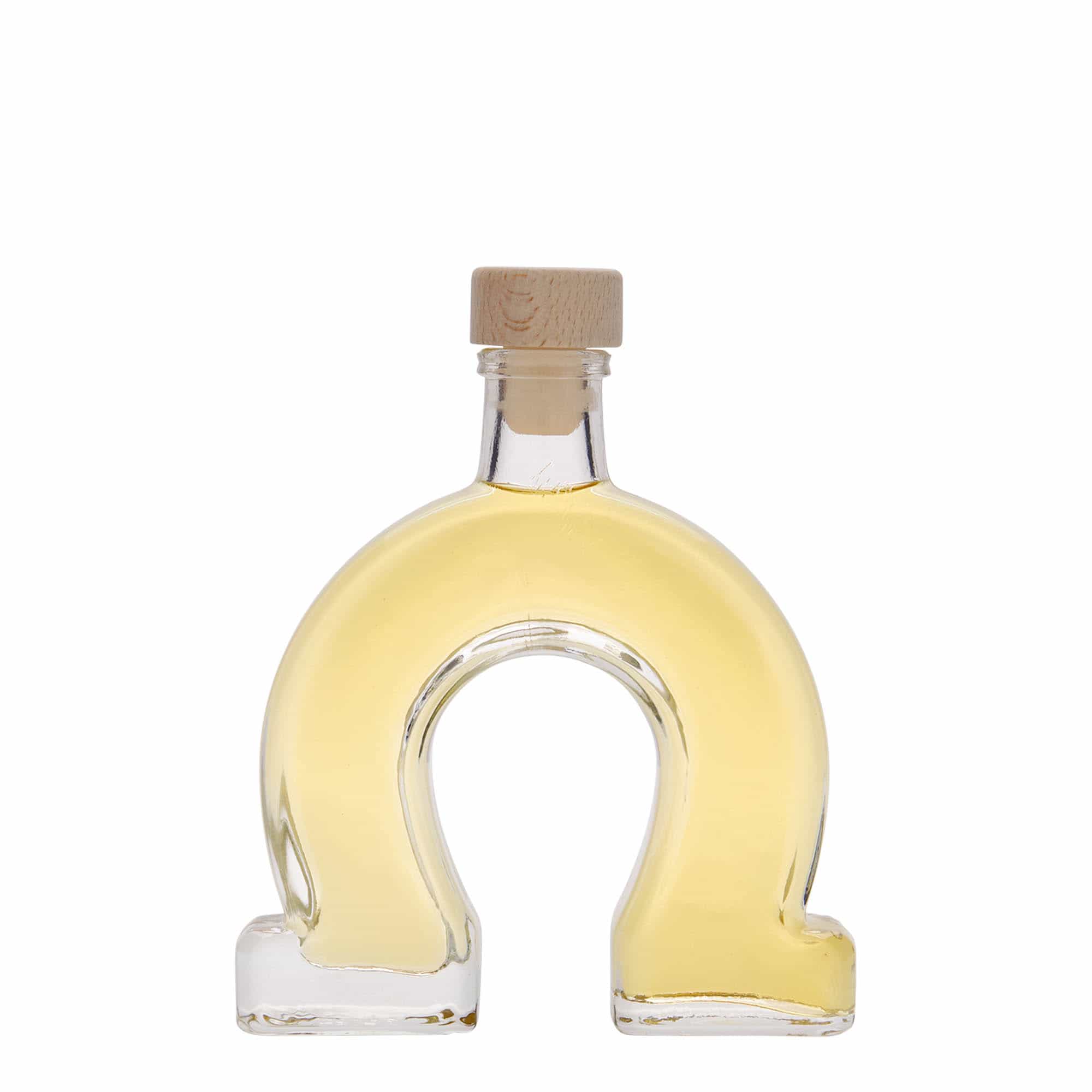 100 ml Glasflasche 'Hufeisen', Mündung: Kork