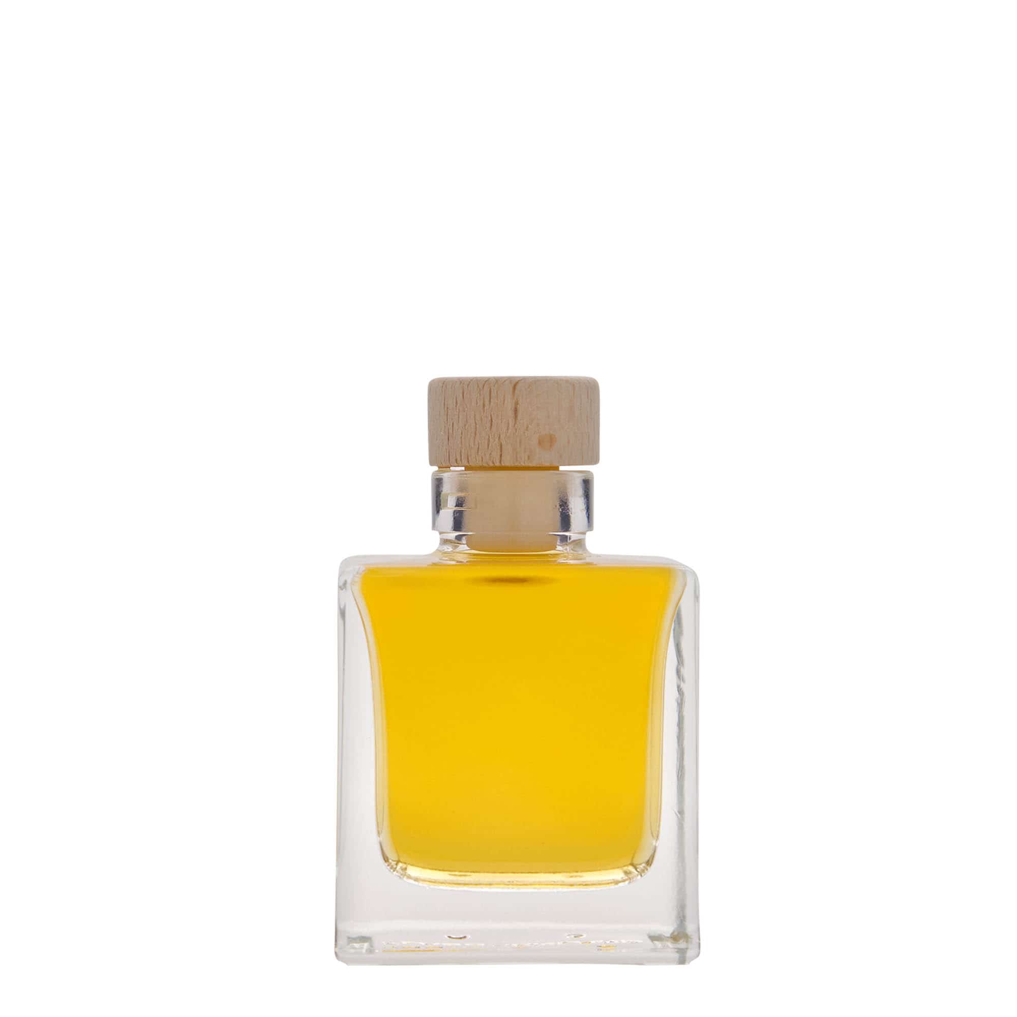 100 ml Glasflasche „Cube“, quadratisch, Mündung: Kork
