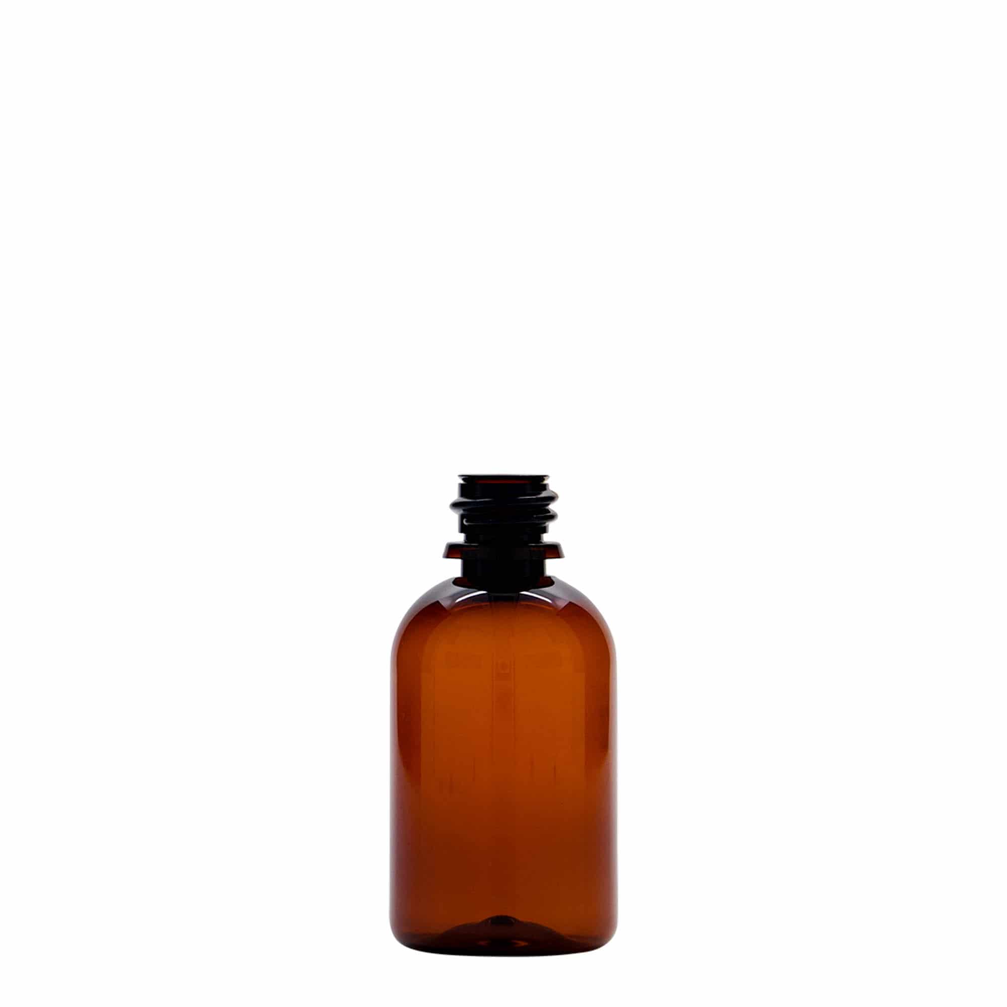 50 ml PET-Medizinflasche „Easy Living“, braun, Kunststoff, Mündung: DIN 18