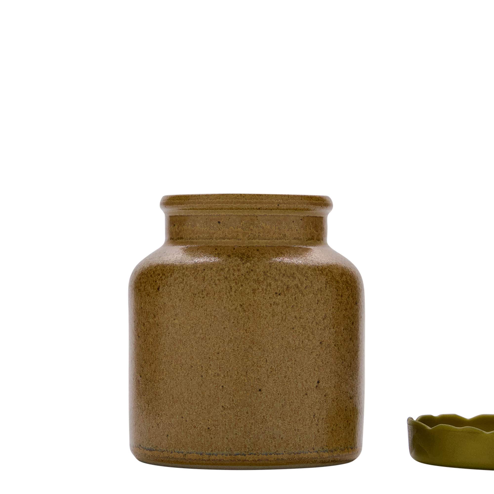 270 ml Steinzeugtopf, Keramik, braun-kristall, Mündung: Stülpdeckel 270 ml Steinzeugtopf, Keramik, braun-kristall, Mündung: Stülpdeckel