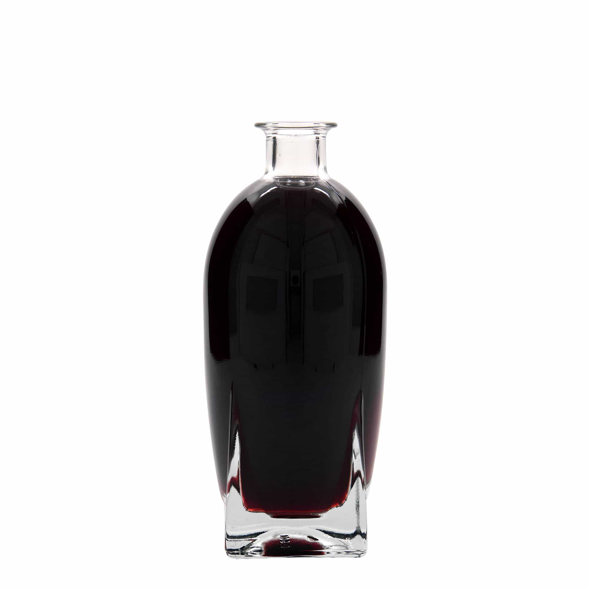 500 ml Glasflasche 'Zino', quadratisch, Mündung: Kork