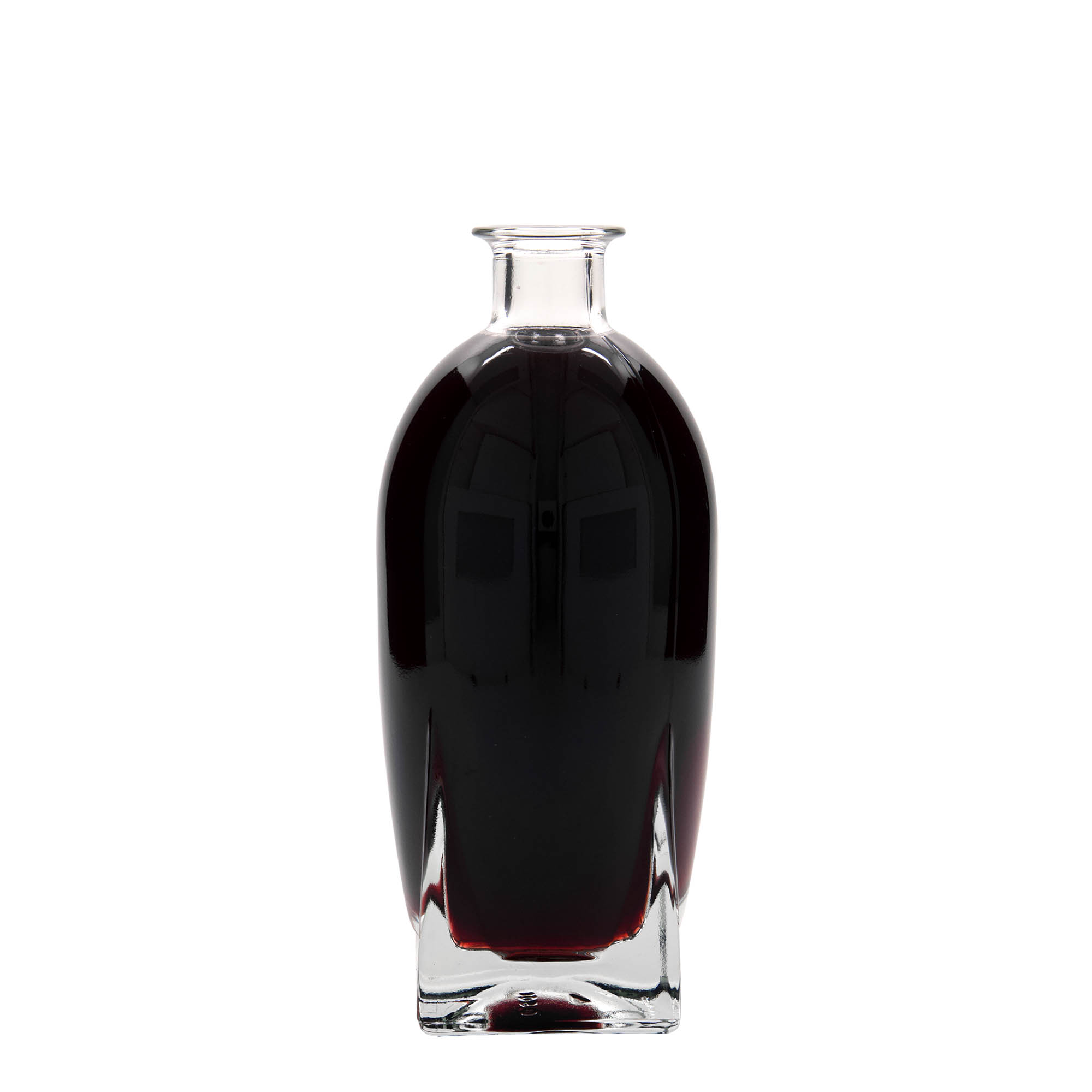 500 ml Glasflasche „Zino“, quadratisch, Mündung: Kork