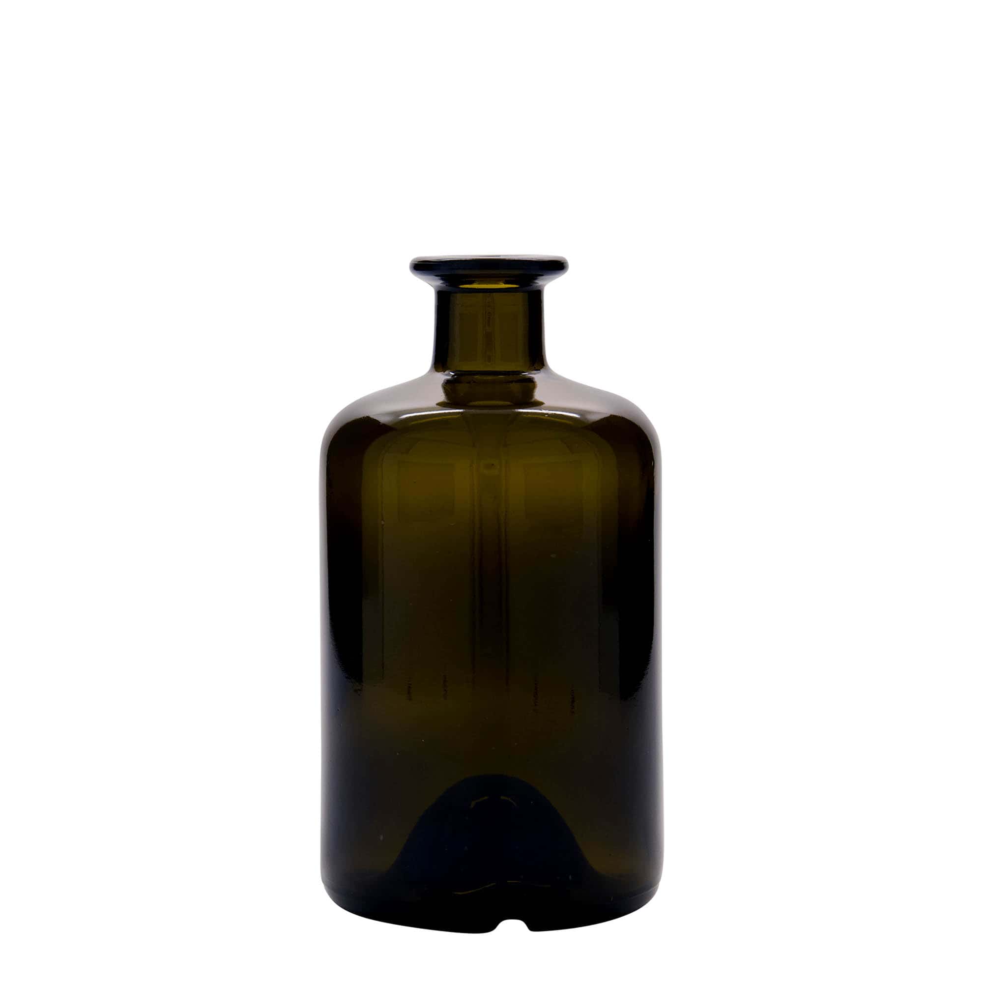 500 ml Glasflasche Apotheker, antikgrün, Mündung: Kork