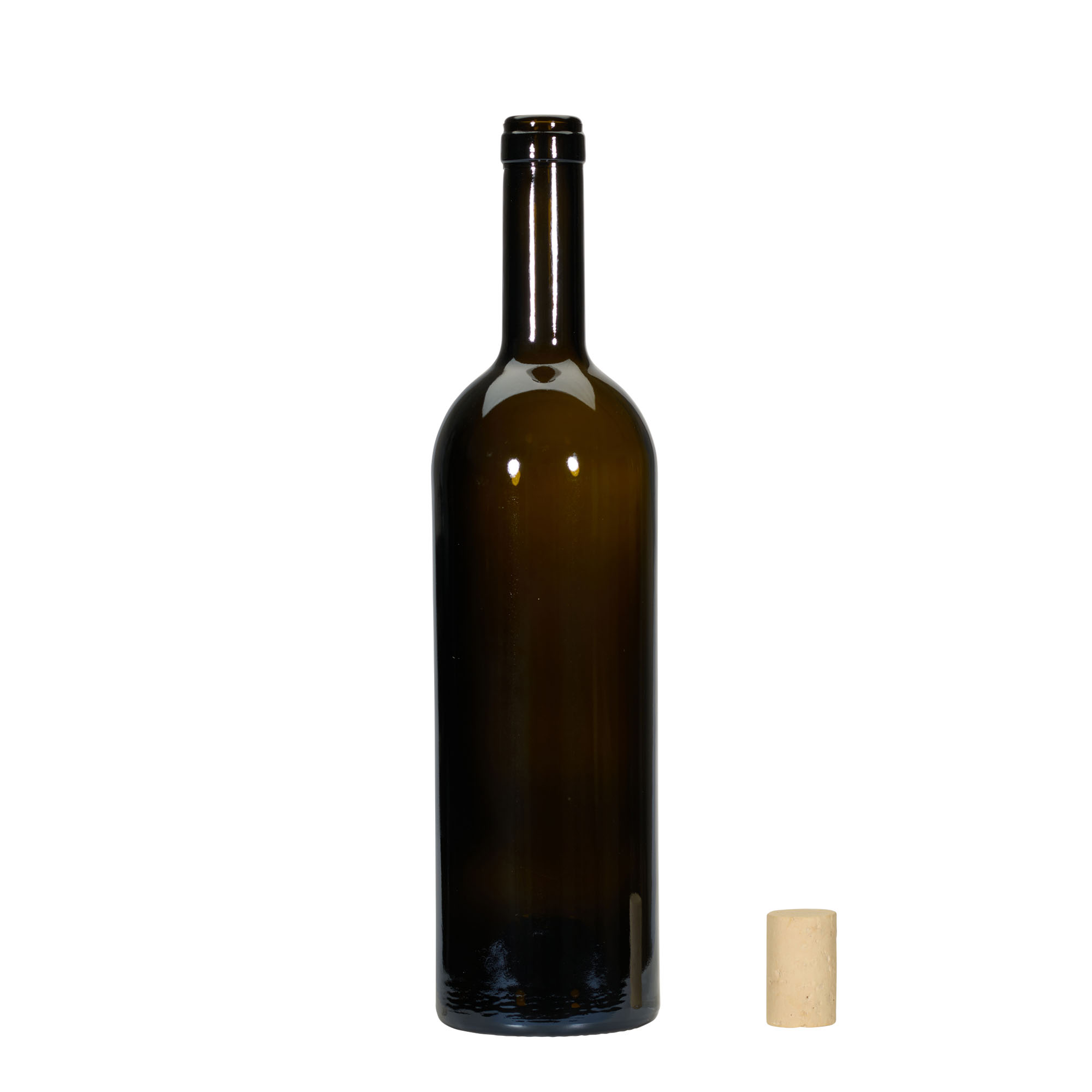 750 ml Weinflasche 'Golia', antikgrün, Mündung: Kork