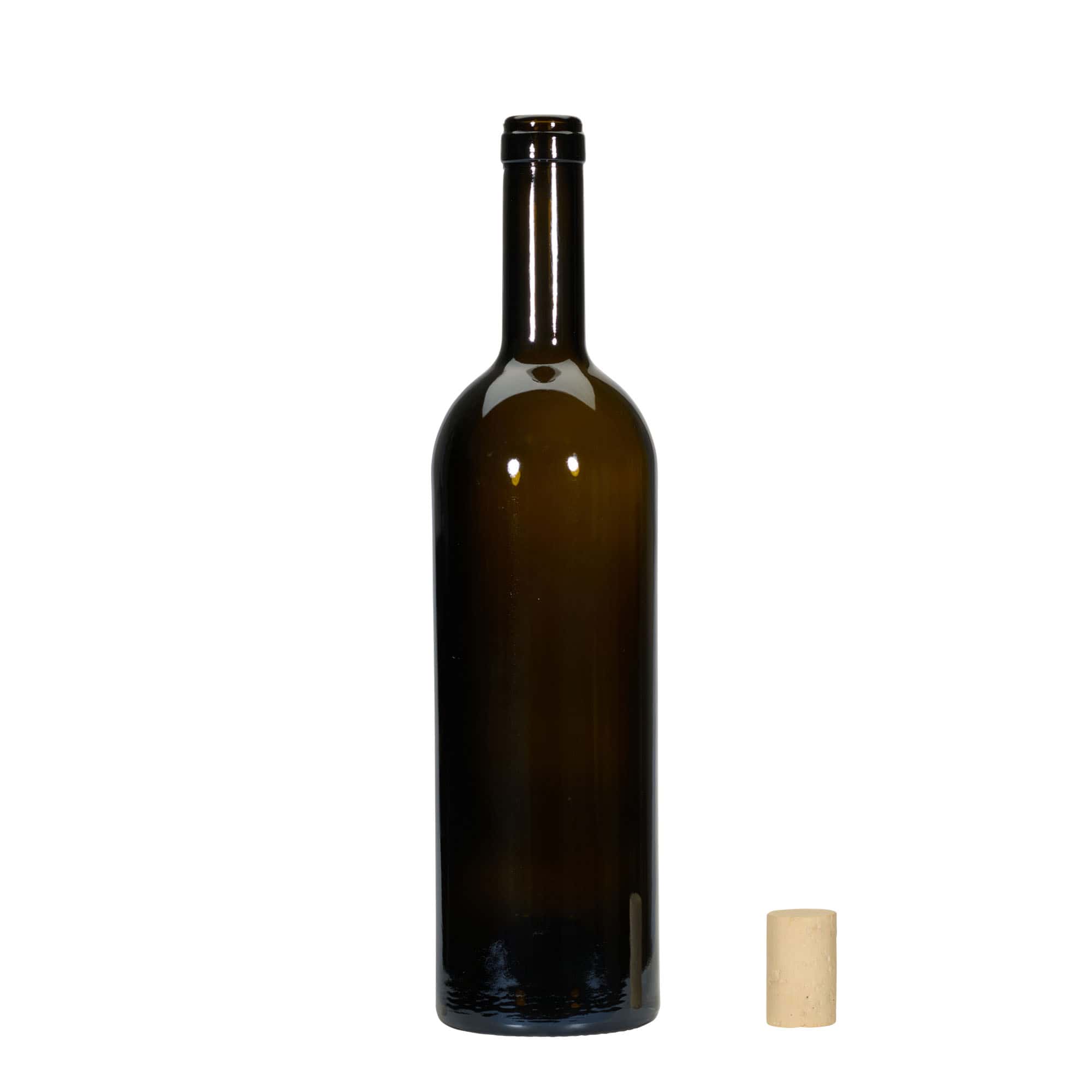 750 ml Weinflasche 'Golia', antikgrün, Mündung: Kork