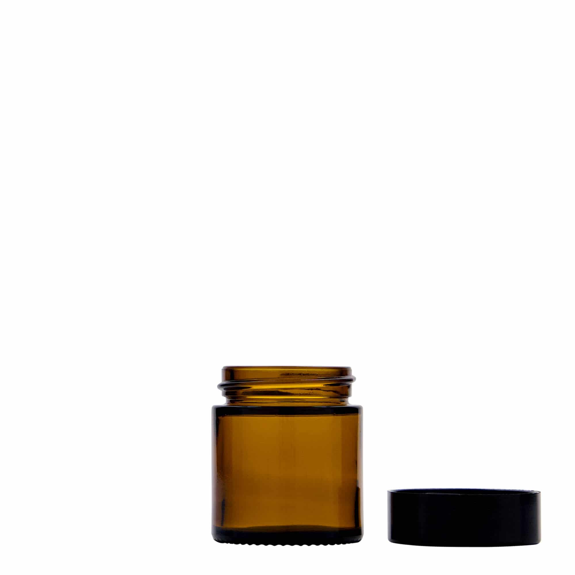 30 ml Tiegel „Brown Line“, Glas, braun, Mündung: Schraubverschluss