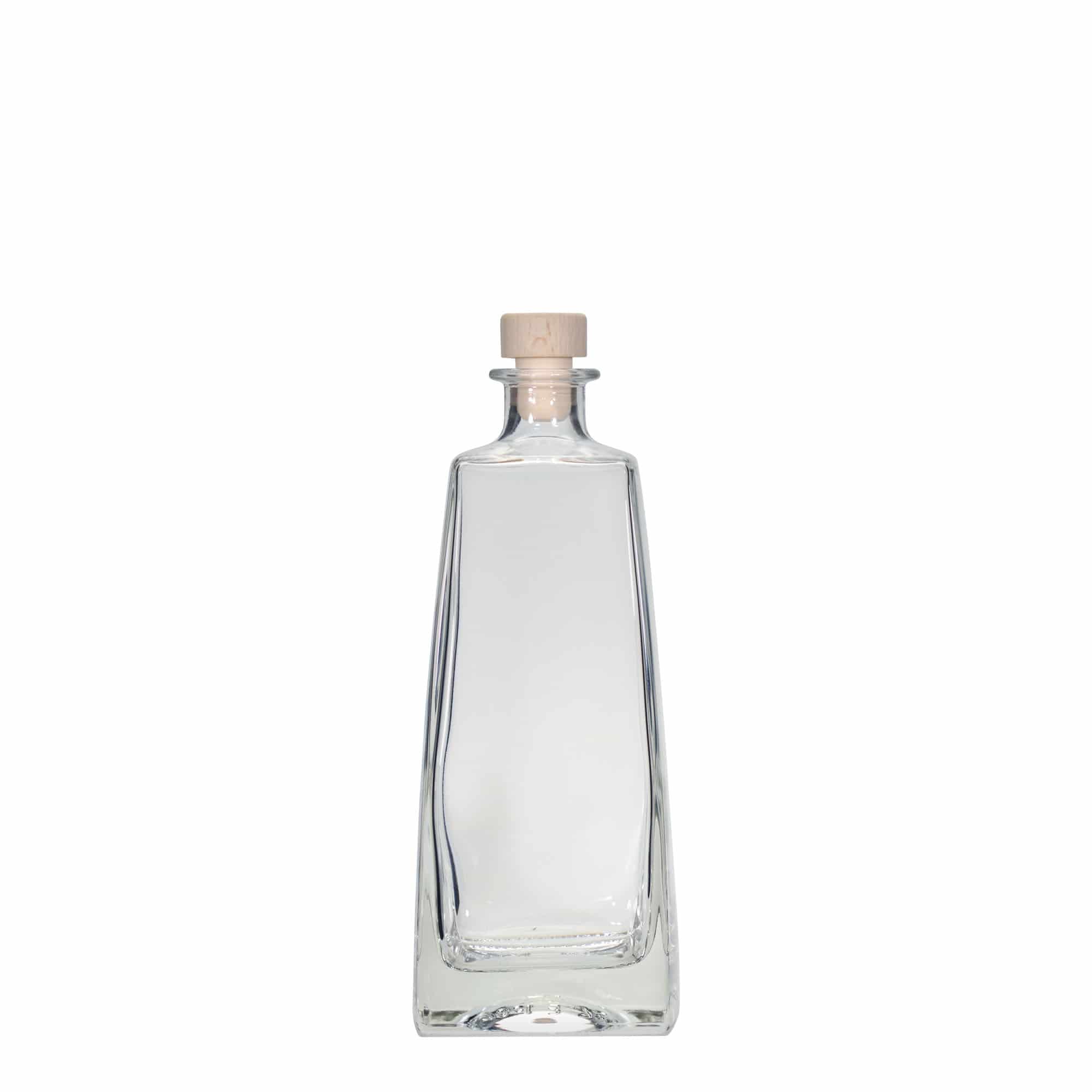 700 ml Glasflasche 'Timmy', rechteckig, Mündung: Kork