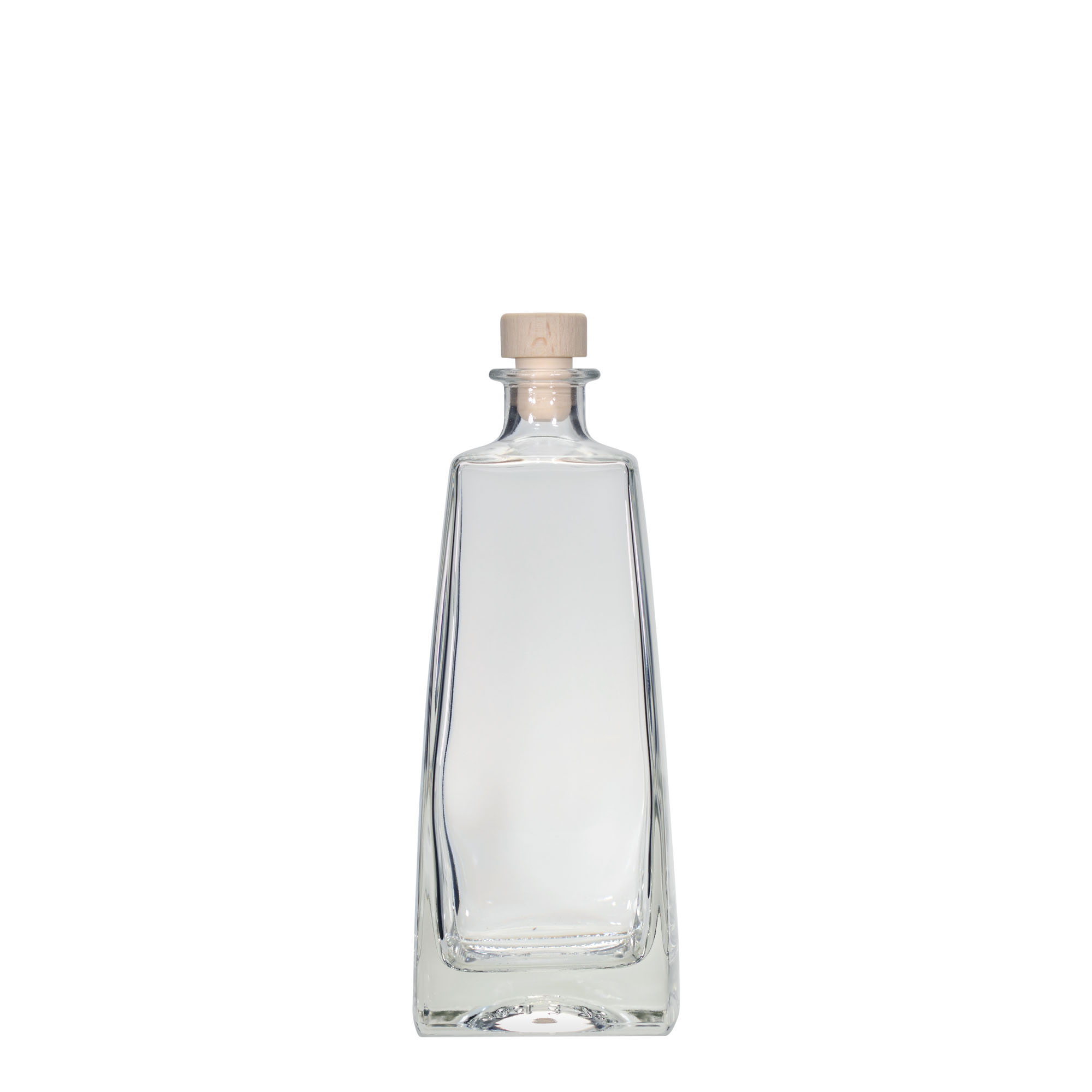 700 ml Glasflasche 'Timmy', rechteckig, Mündung: Kork