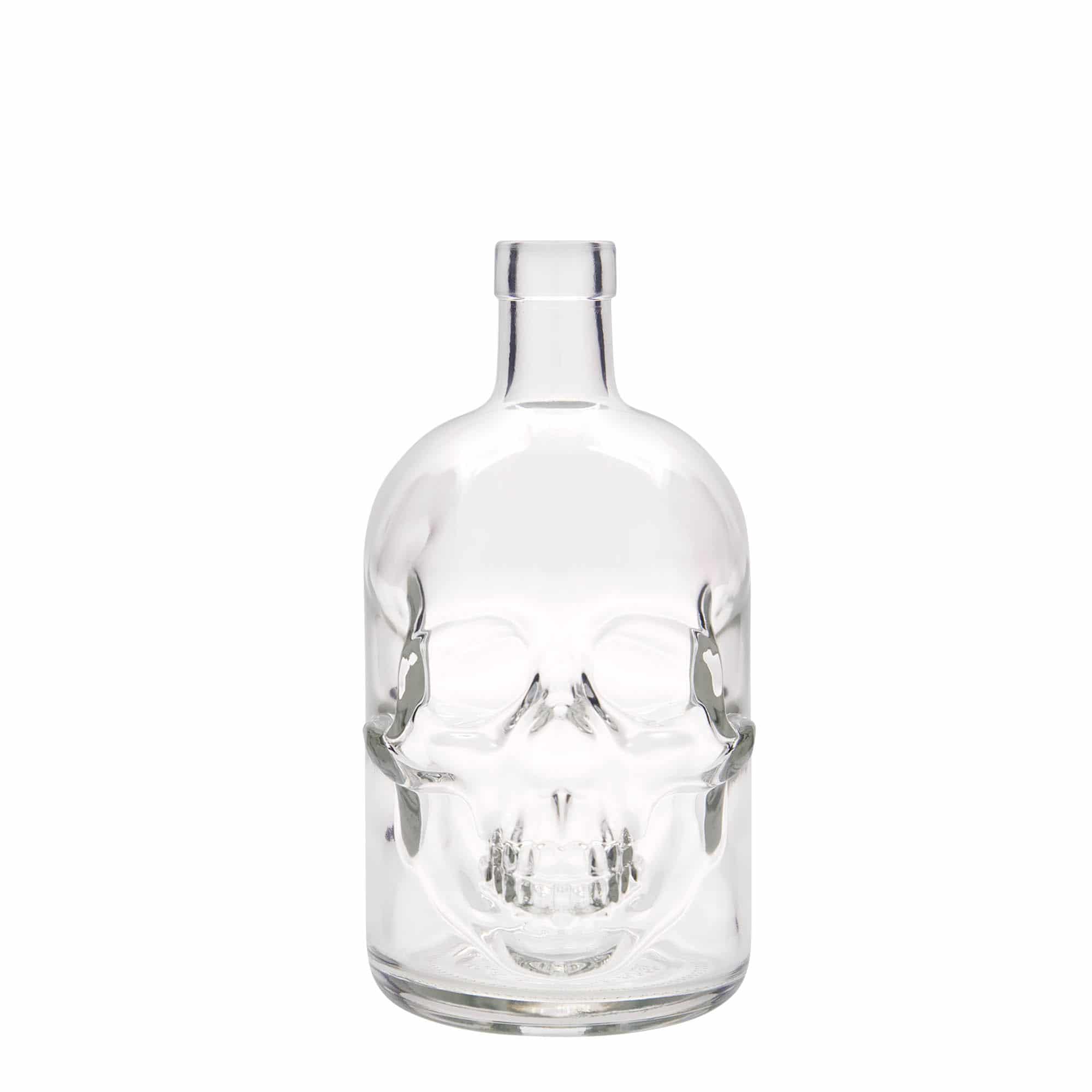 700 ml Glasflasche 'Totenkopf', Mündung: Kork