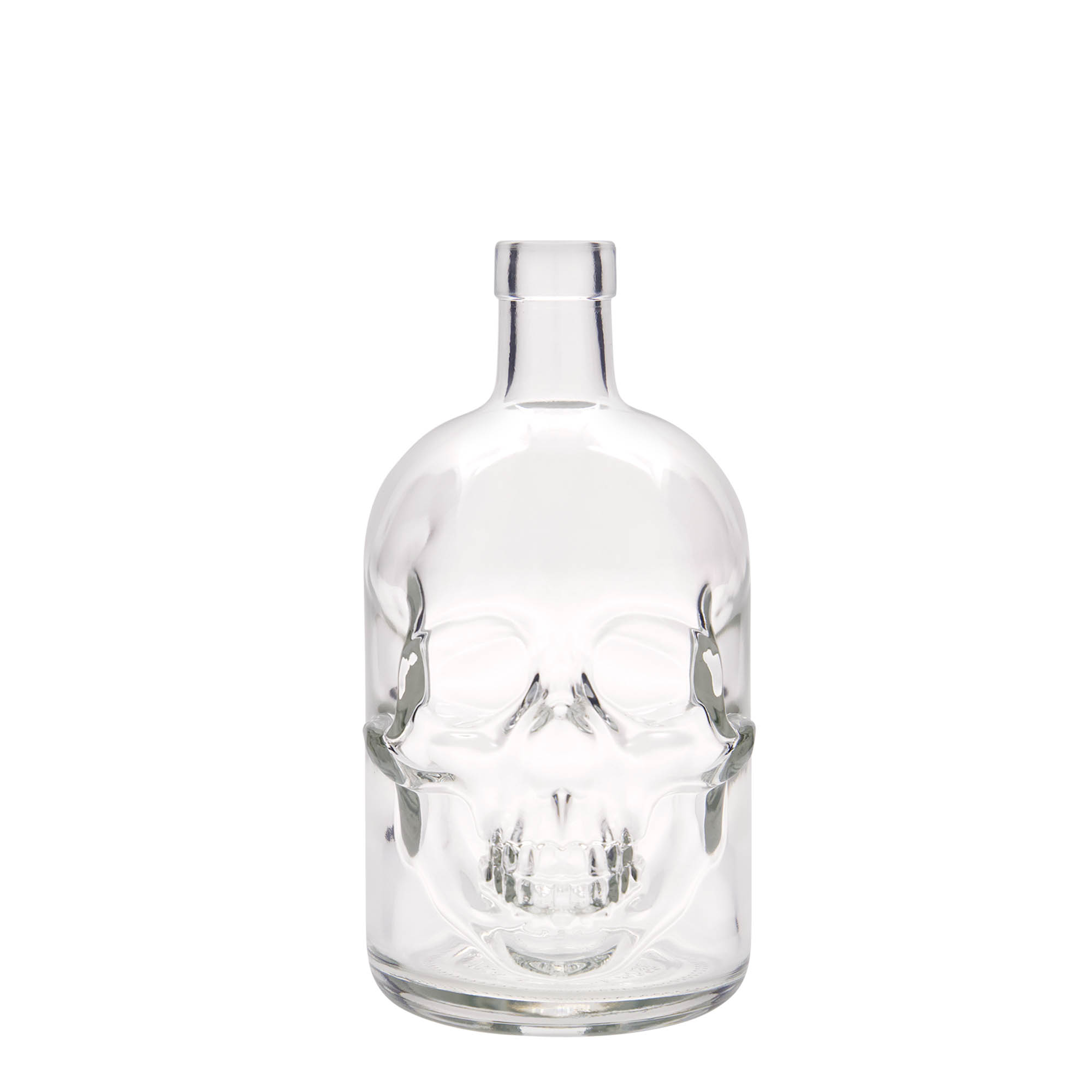 700 ml Glasflasche 'Totenkopf', Mündung: Kork