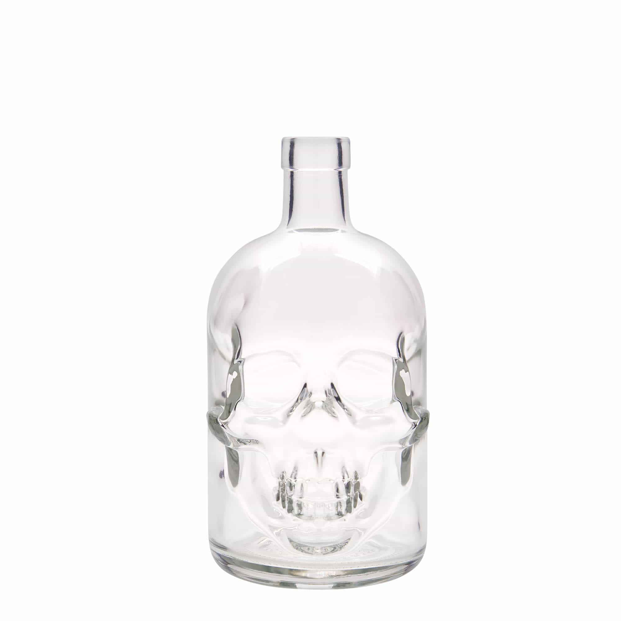 700 ml Glasflasche „Totenkopf“, Mündung: Kork