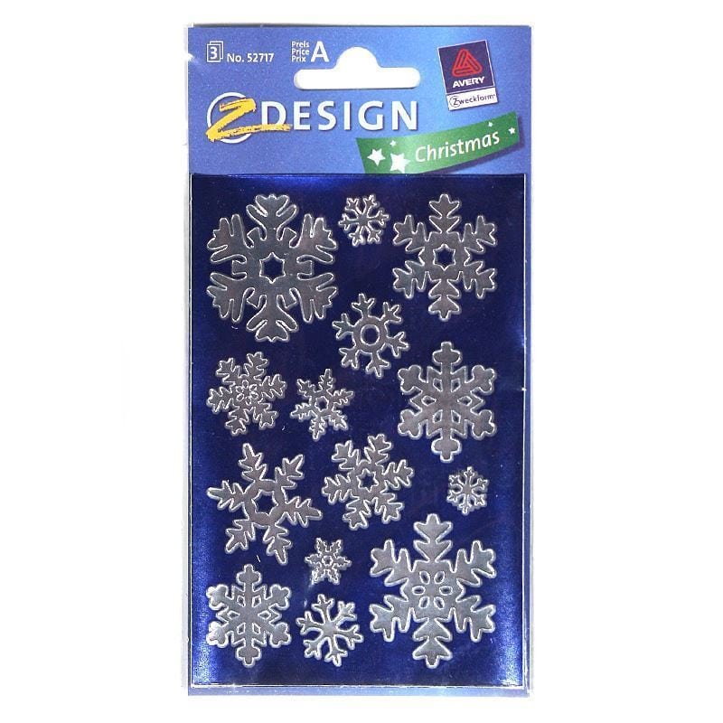 Zweckform Sticker „Schneeflocken“, Papier, silber