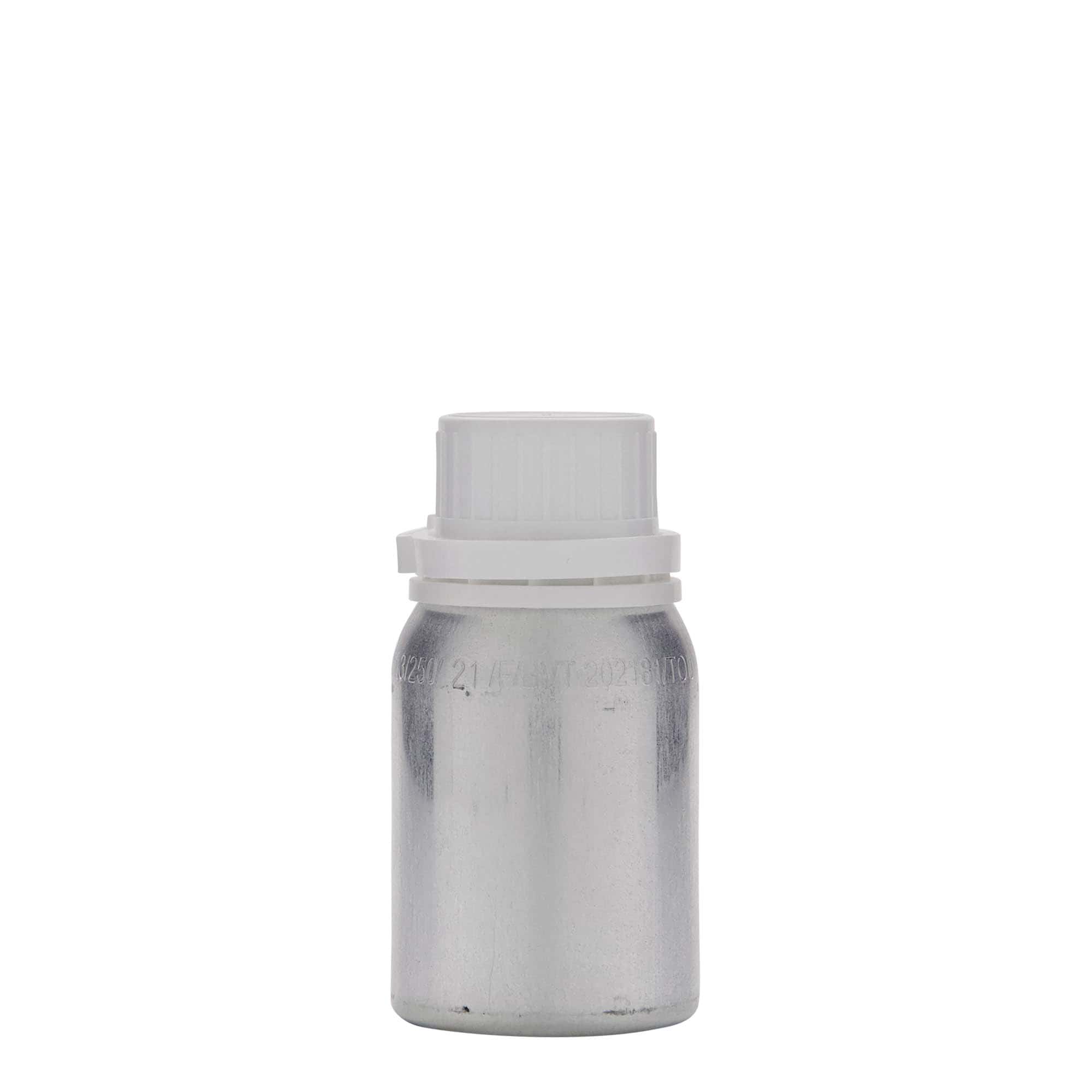 125 ml Aluminiumflasche, Metall, silber, Mündung: DIN 32
