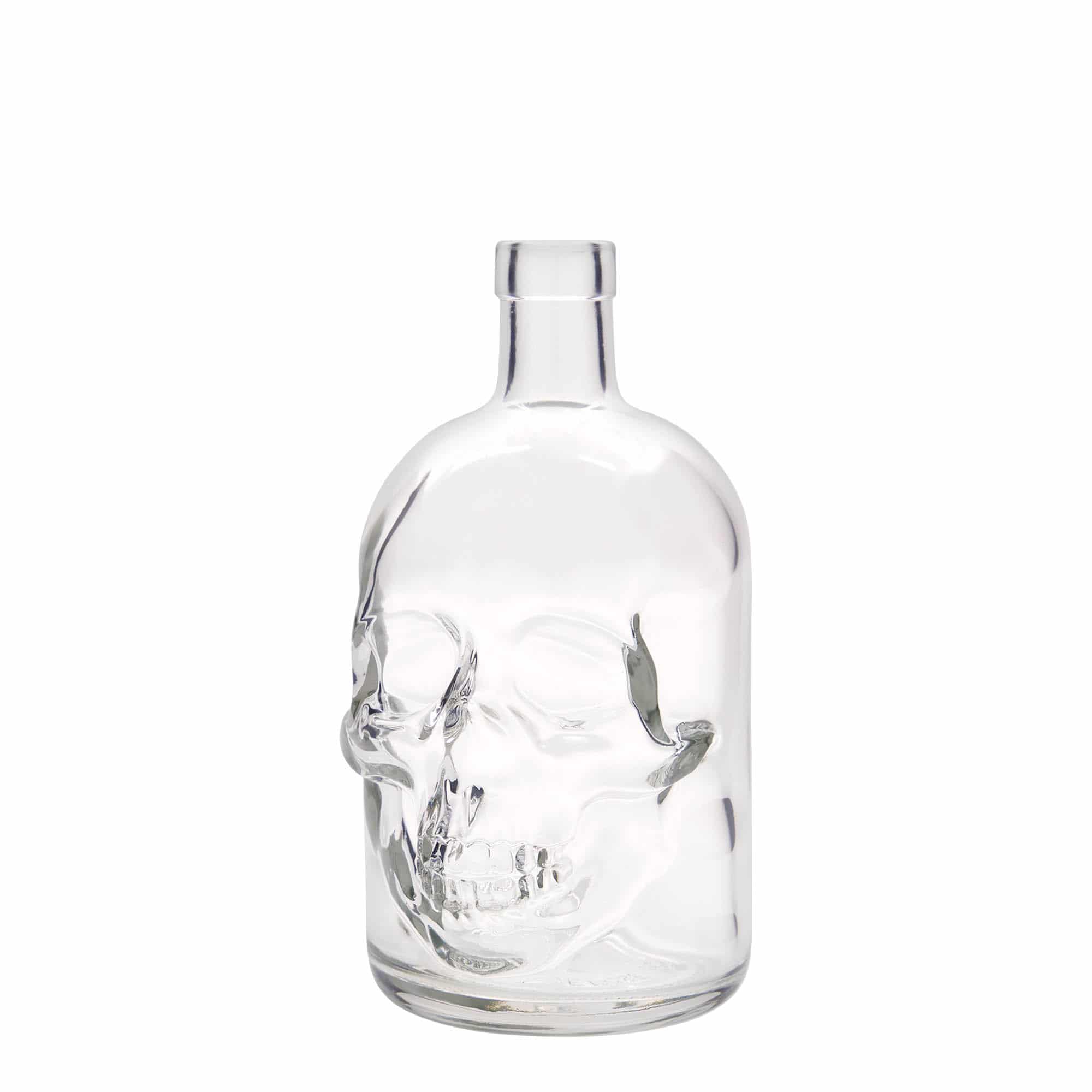 700 ml Glasflasche 'Totenkopf', Mündung: Kork