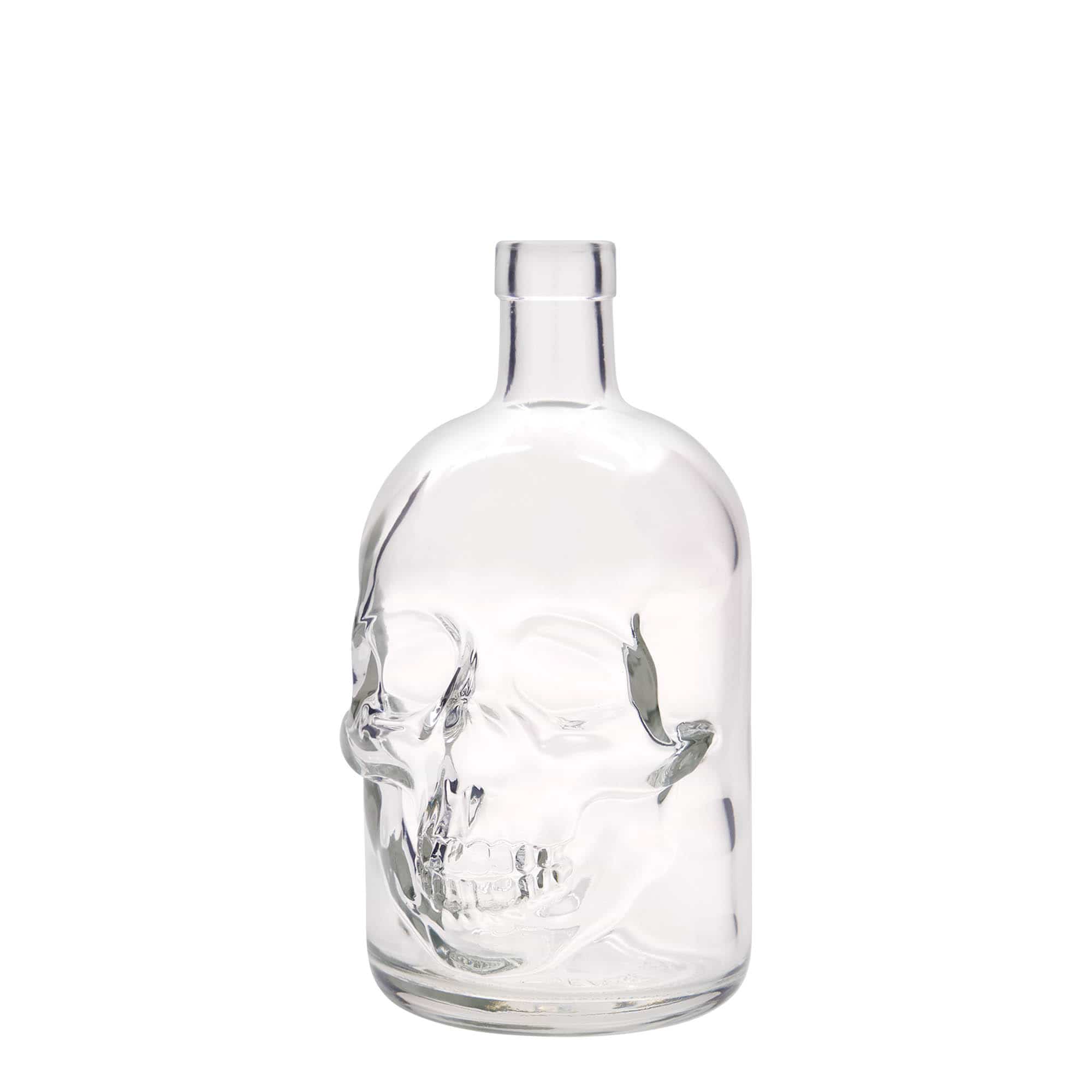 700 ml Glasflasche „Totenkopf“, Mündung: Kork