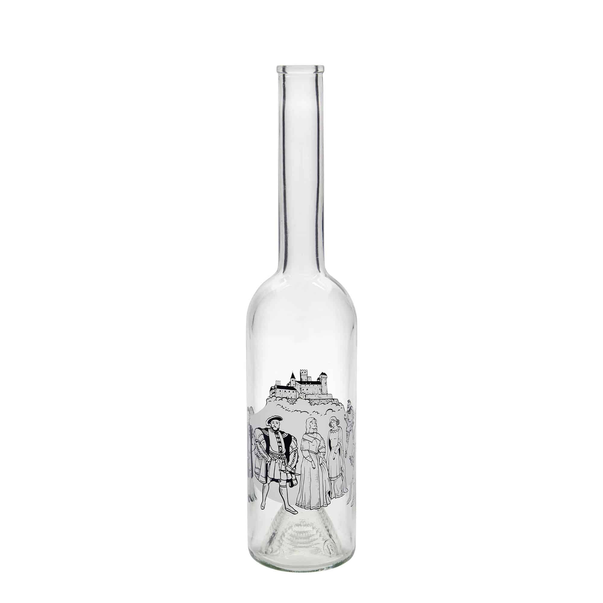 500 ml Glasflasche „Opera“, Motiv: Mittelalter, Mündung: Kork