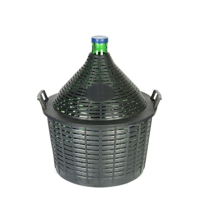 25 l Ballonflasche Enghals, Glas, grün, Mündung: Stülpdeckel
