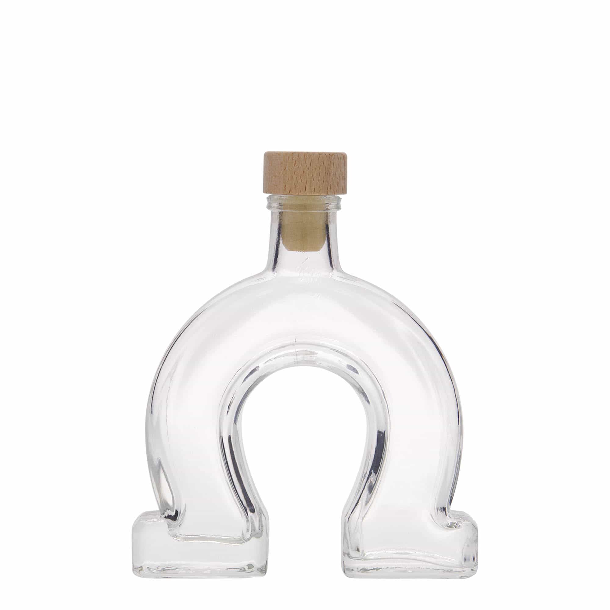 100 ml Glasflasche 'Hufeisen', Mündung: Kork