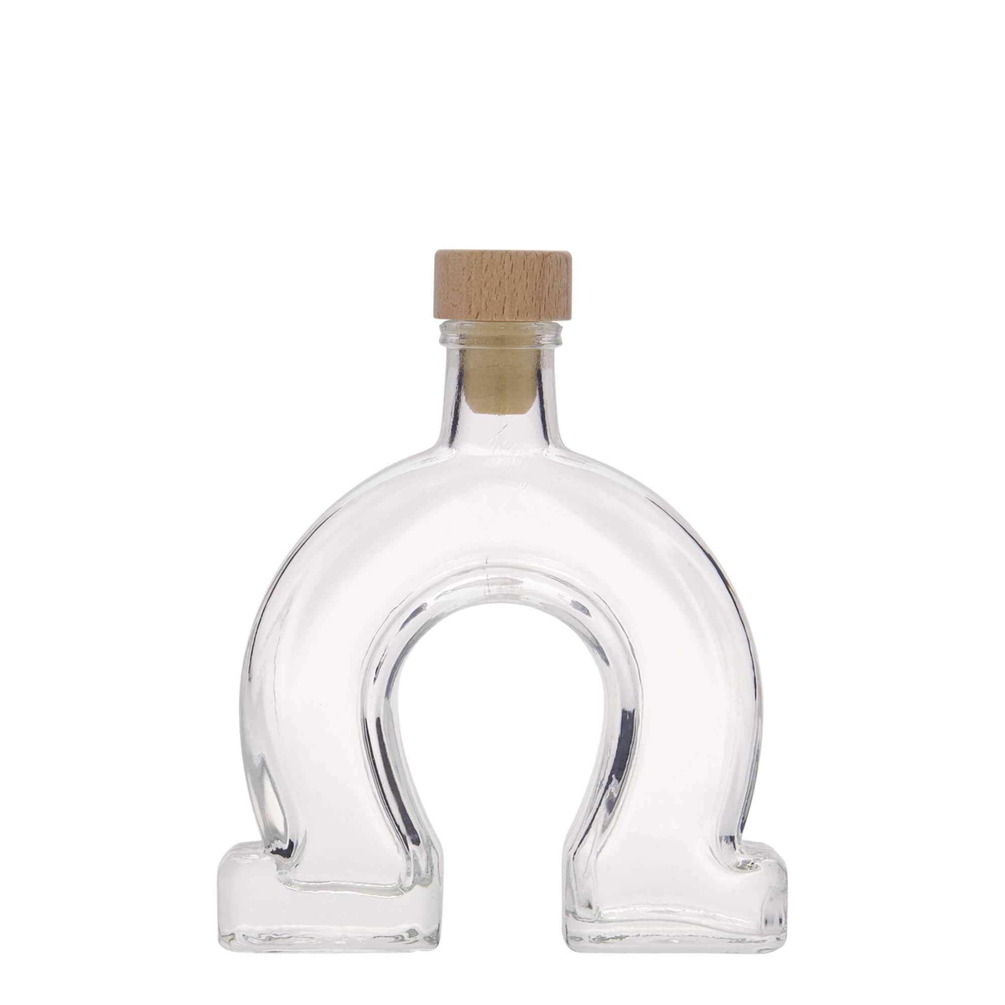 100 ml Glasflasche „Hufeisen“, Mündung: Kork