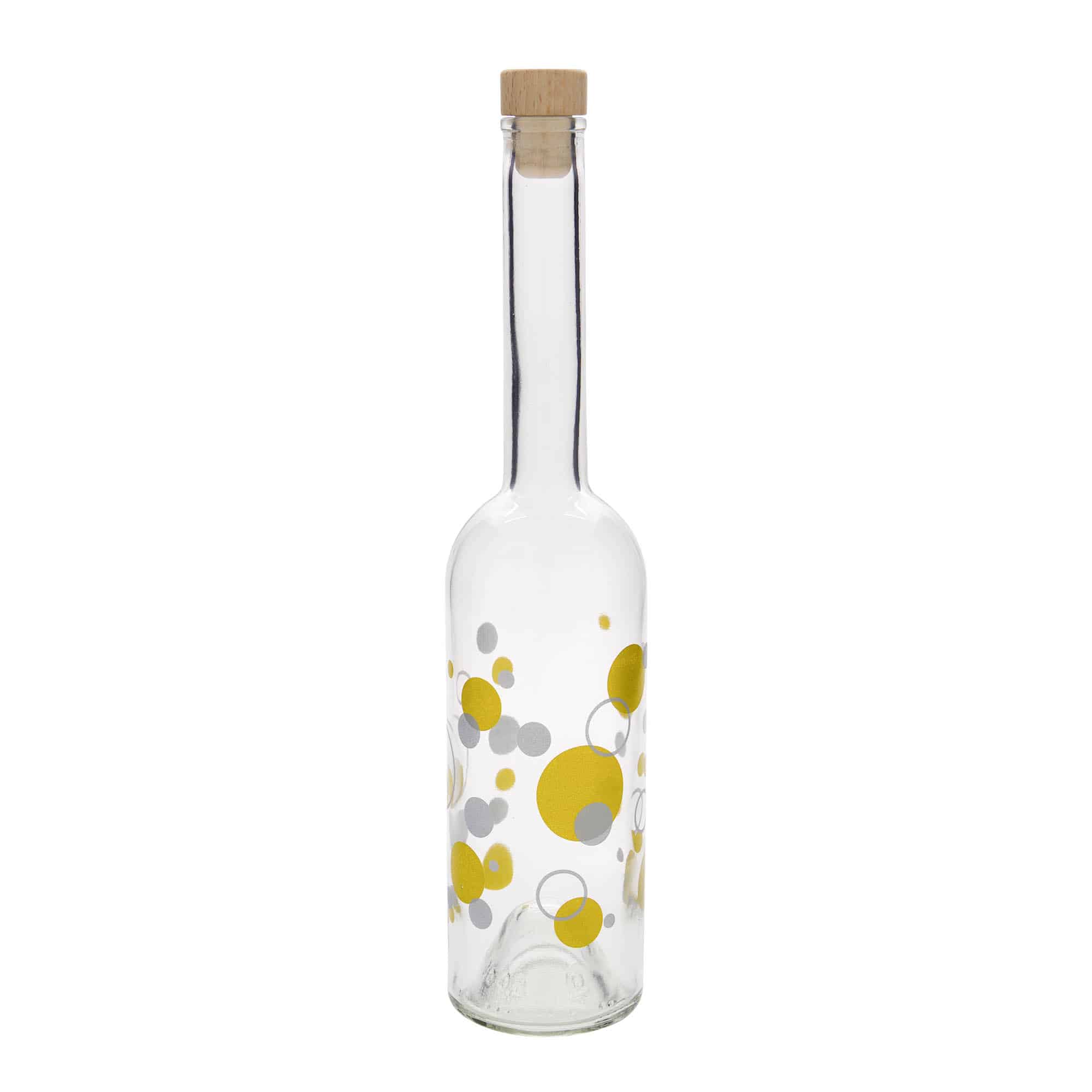 500 ml Glasflasche „Opera“, Motiv: Punkte, Mündung: Kork
