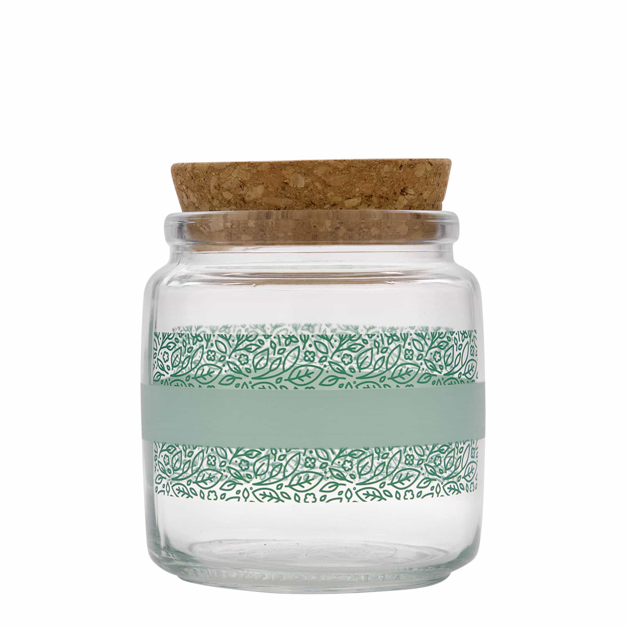 750 ml Korkenglas 'Giara', Motiv: Naturalmente verde, Mündung: Kork